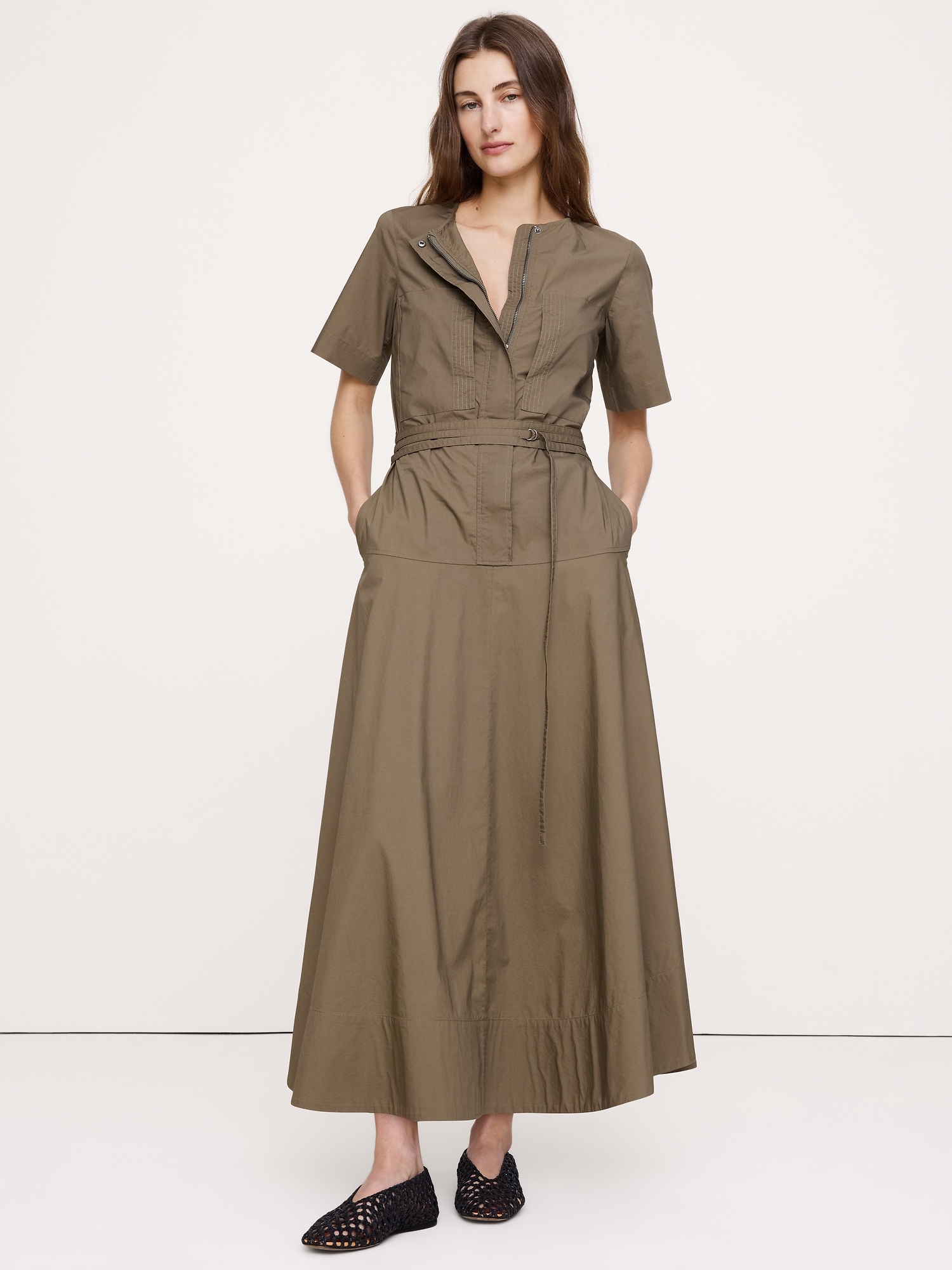 Image number 1 showing, Cotton Poplin Shirt Dress
