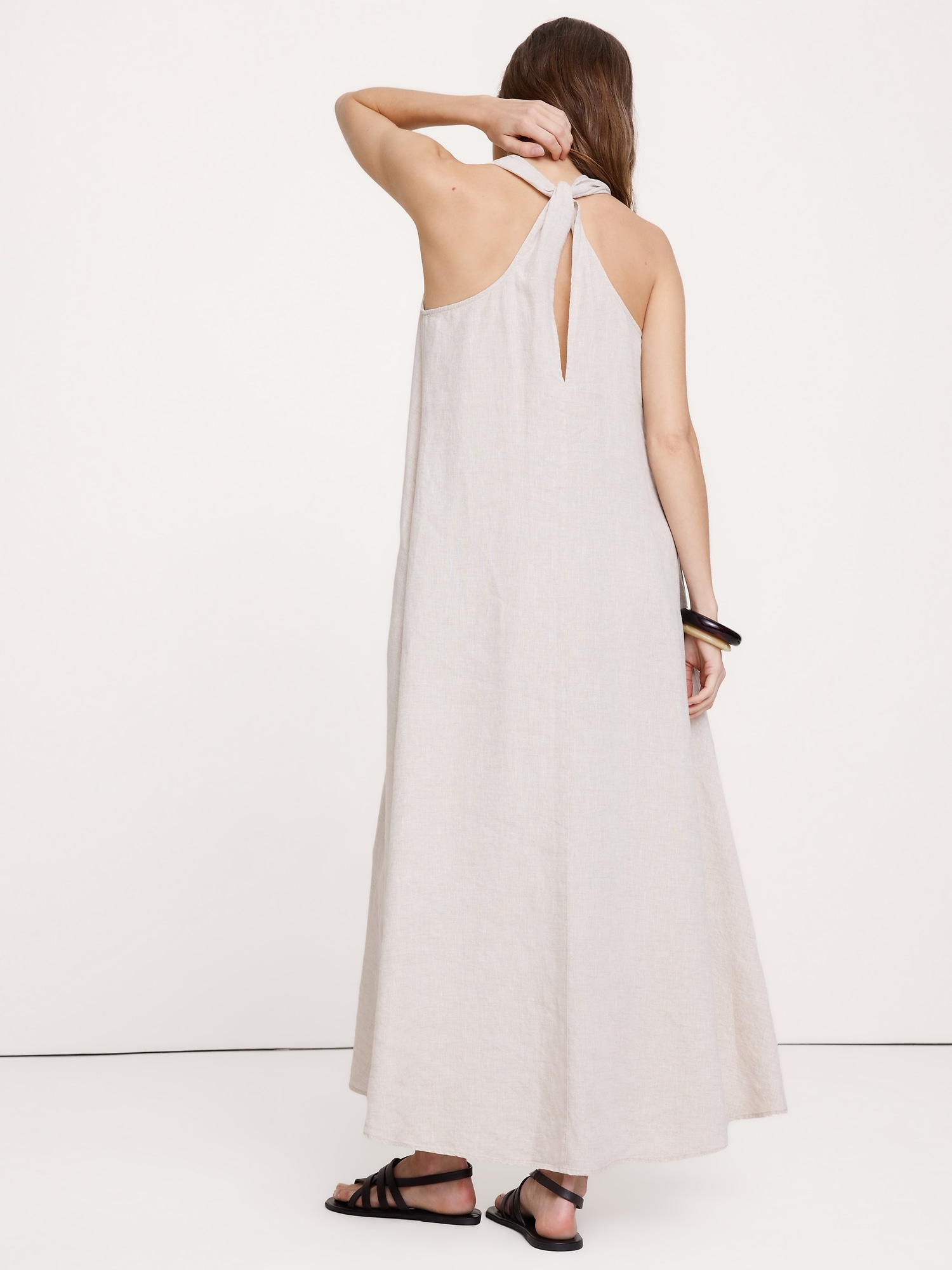 Image number 3 showing, Linen Halter Maxi Dress