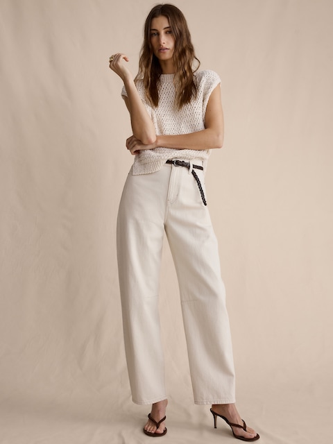 Mid-Rise Barrel Ankle Jean