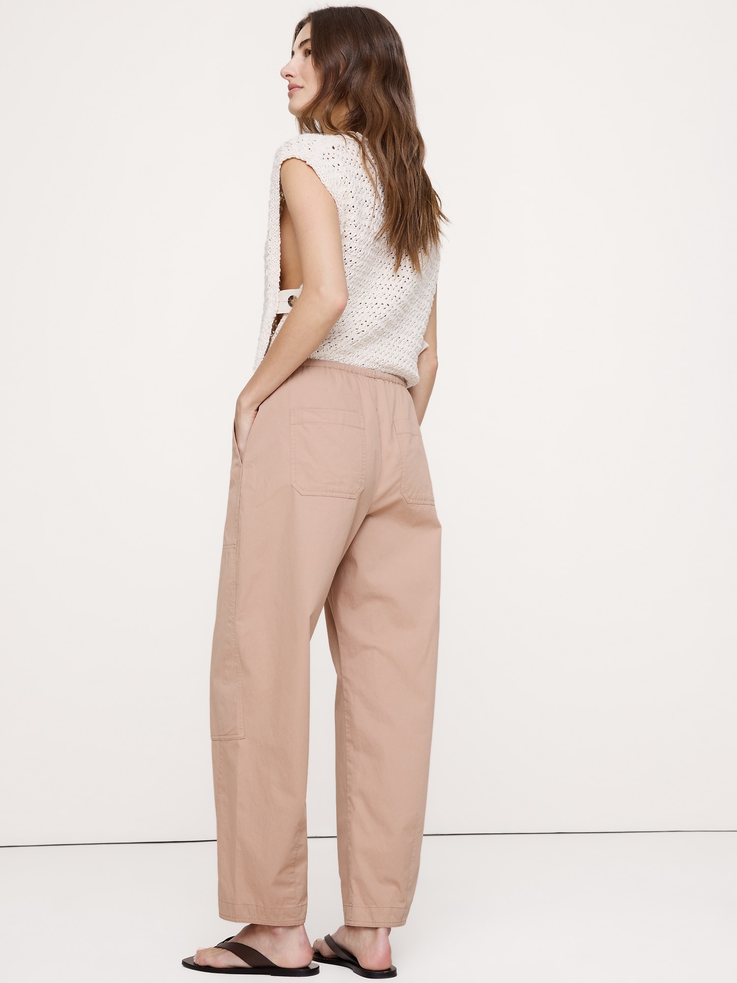Image number 3 showing, Cotton Poplin Barrel Pull-On Pant
