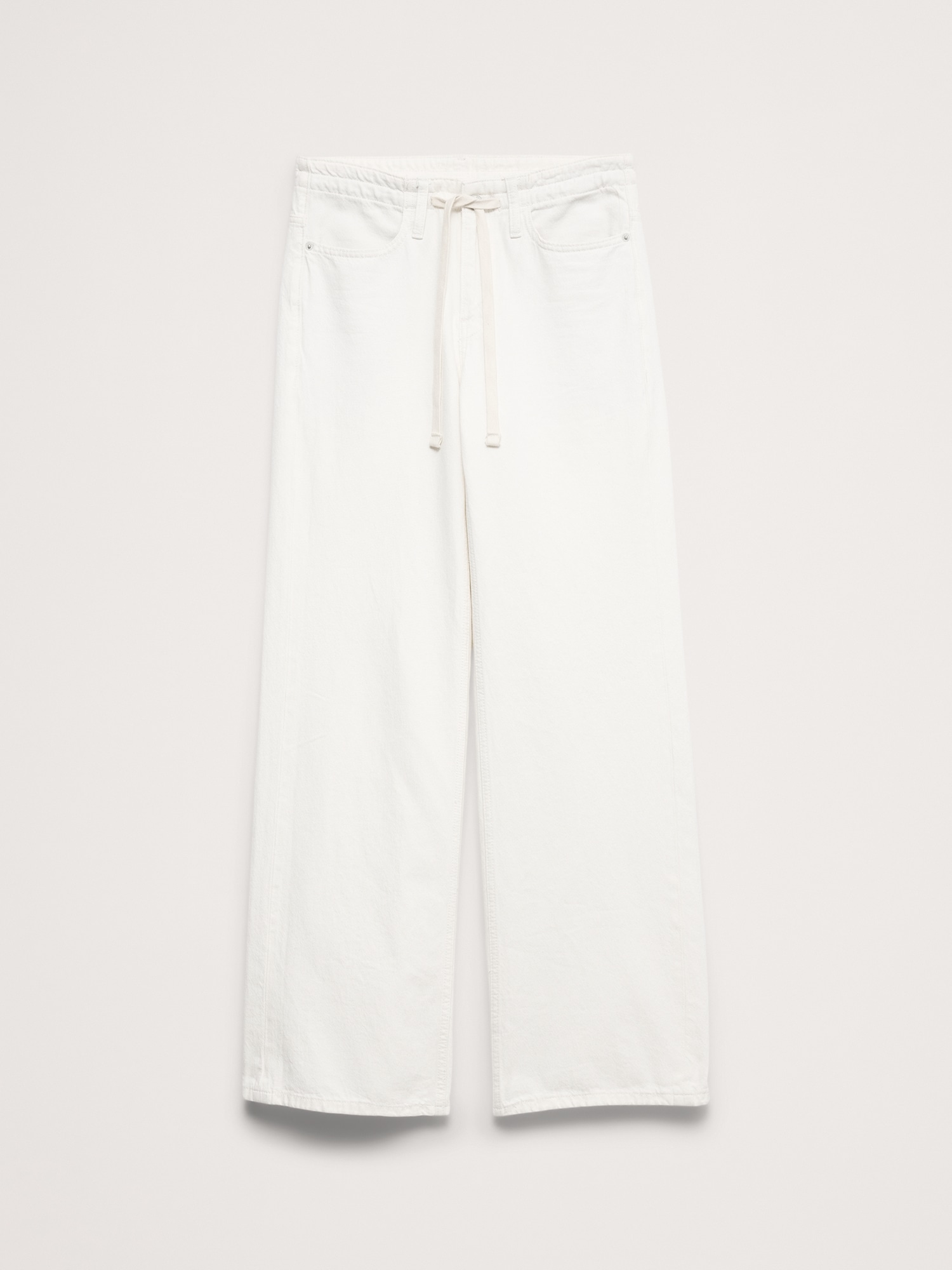 Image number 6 showing, Mid-Rise Wide-Leg Drawstring Jean