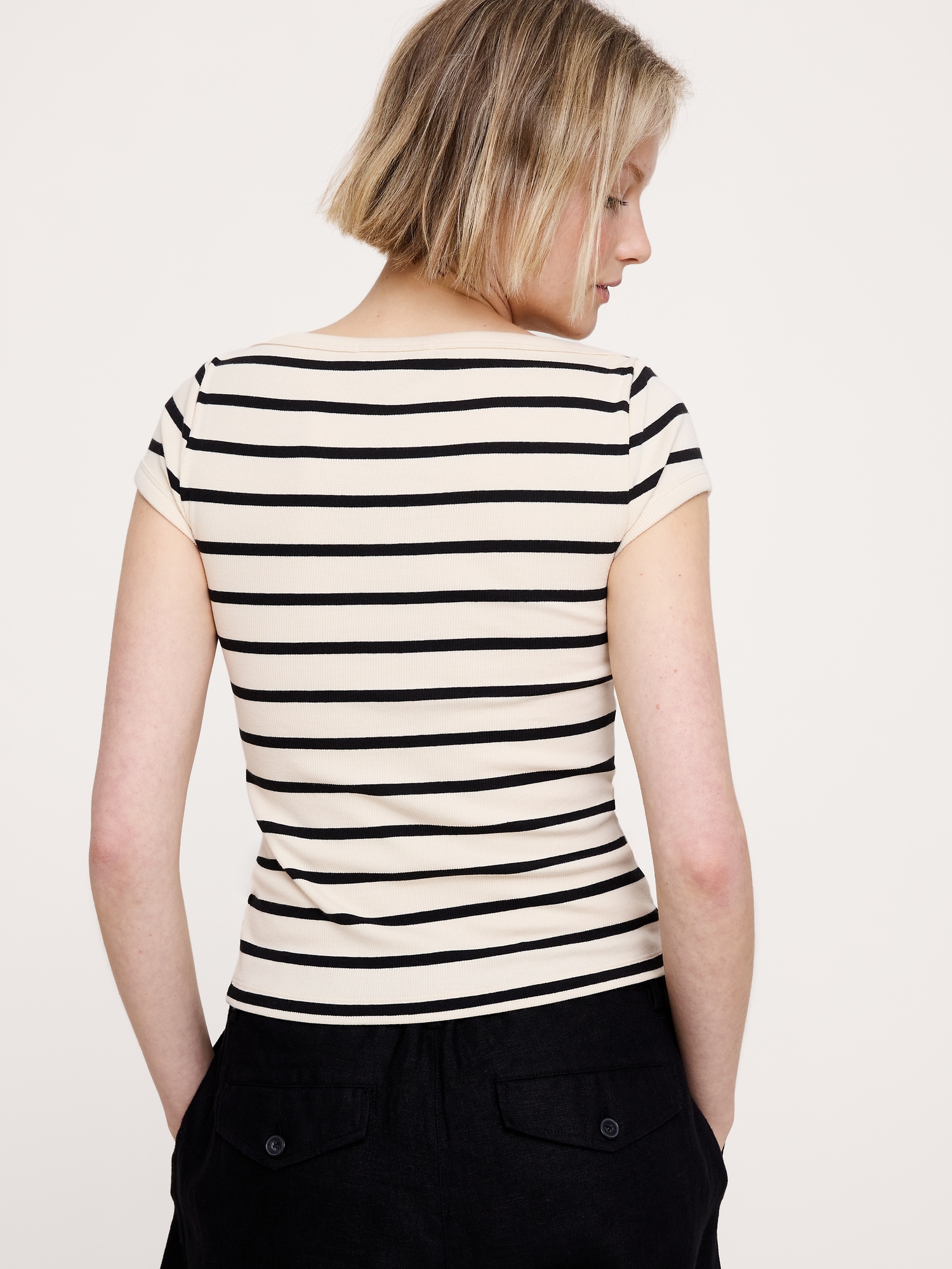 Image number 2 showing, Ribbed Boatneck Top