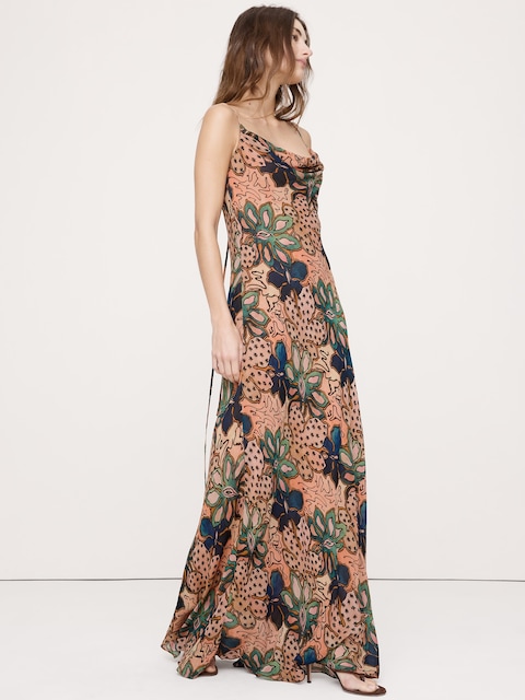 Bias-Cut Georgette Slip Maxi Dress