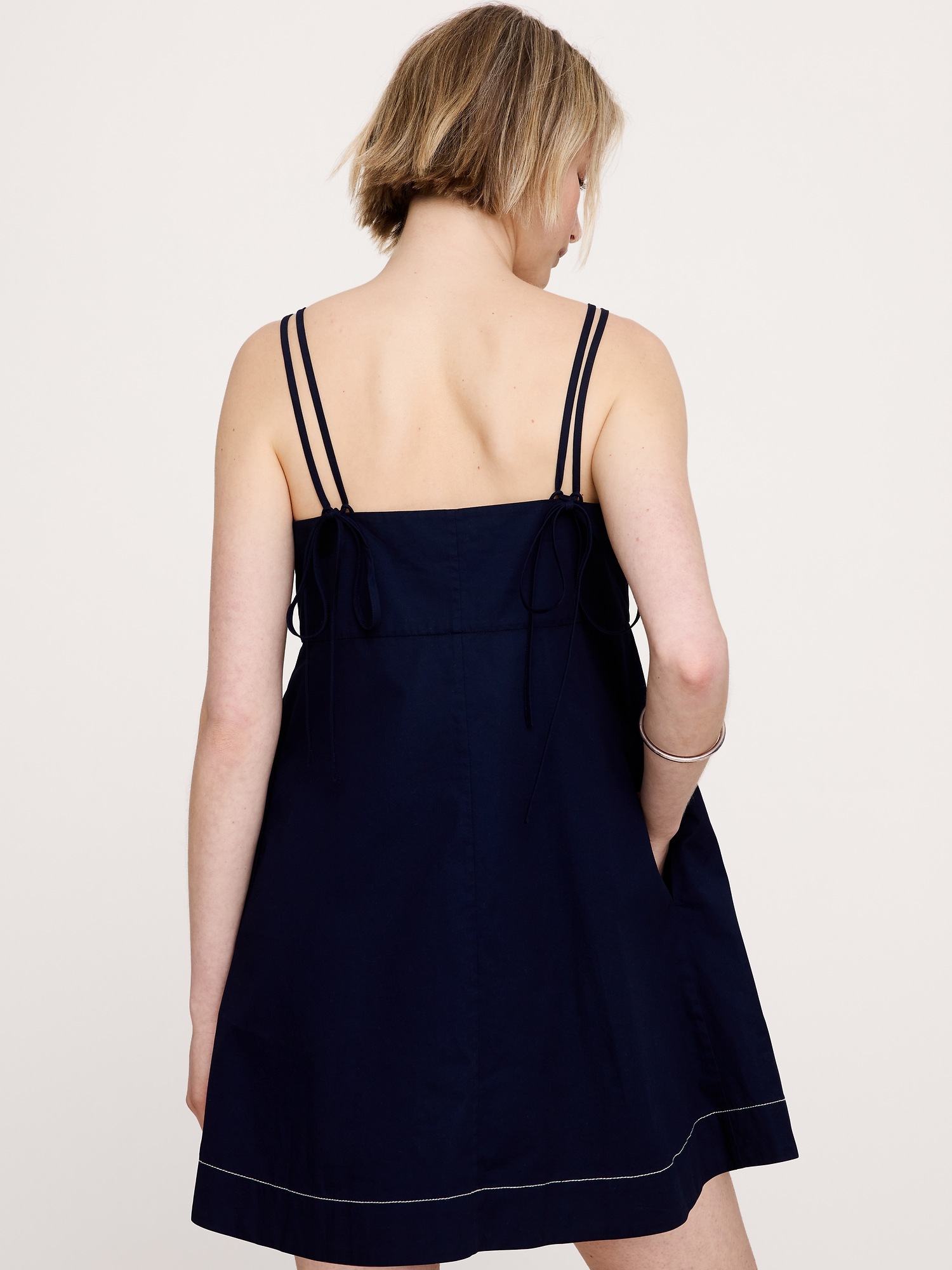 Женское платье Banana Republic Cotton Twill Mini, цвет: Тёмно-синий — фото 2