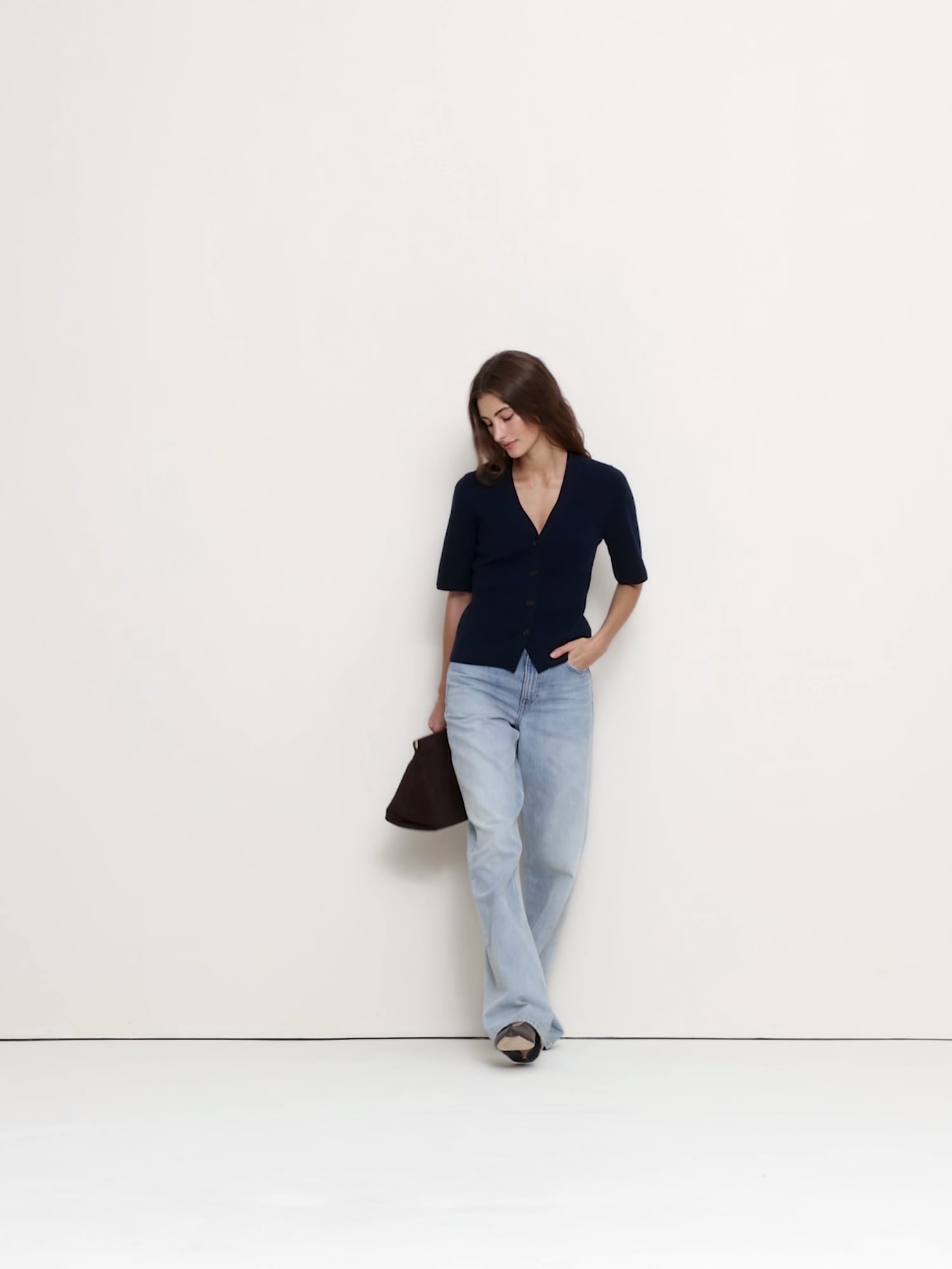 Larkspur Cotton-Silk Short-Sleeve Cardigan - thumbnail 5