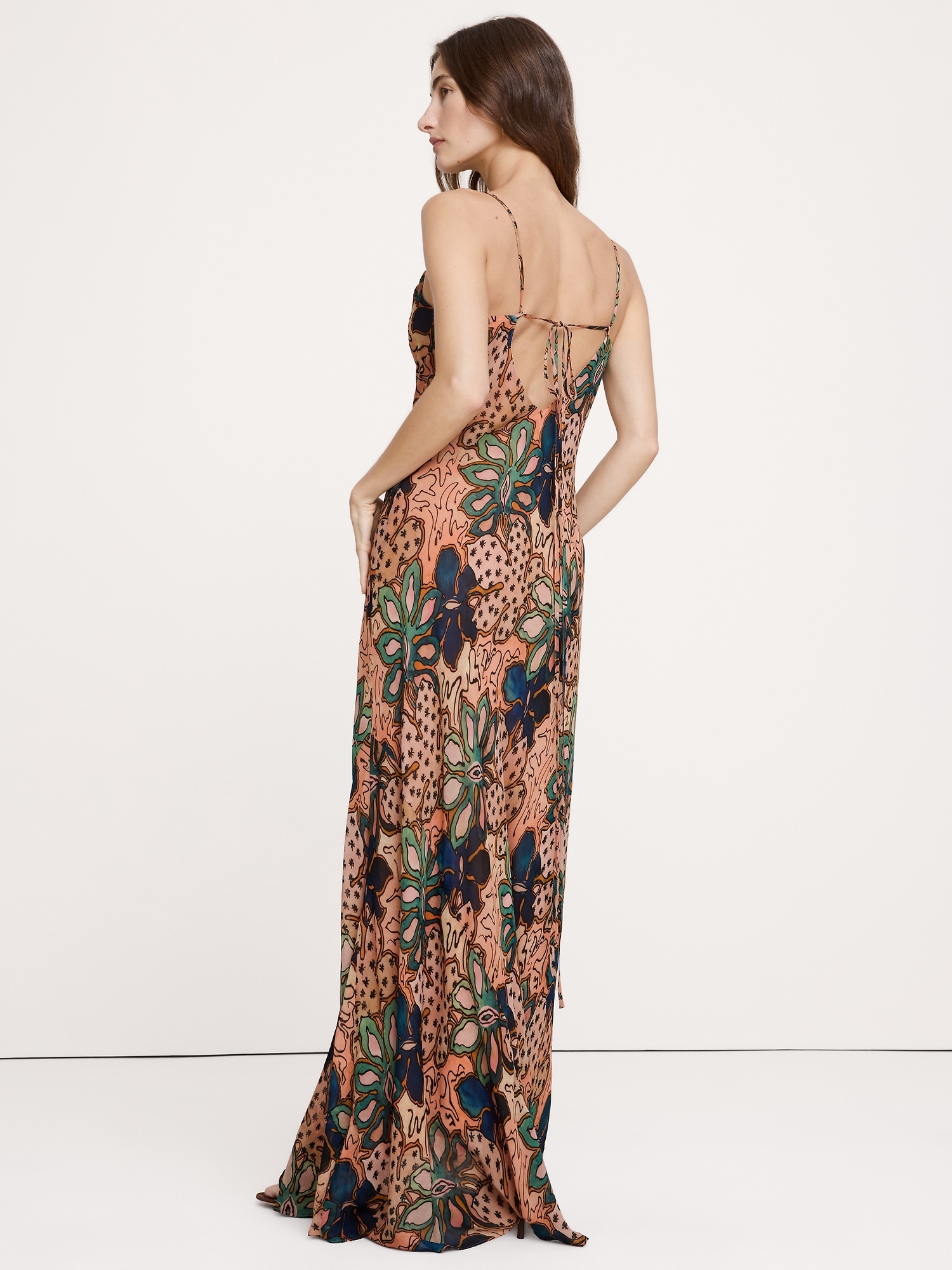 Image number 3 showing, Bias-Cut Georgette Slip Maxi Dress