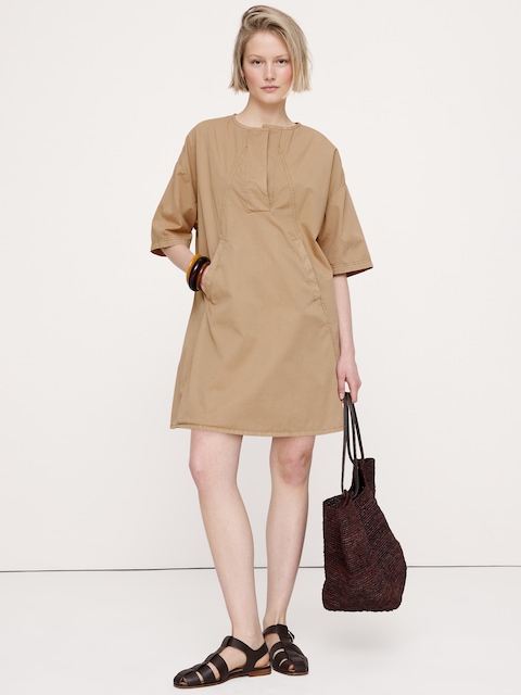Cotton-Twill Pocket Mini Dress