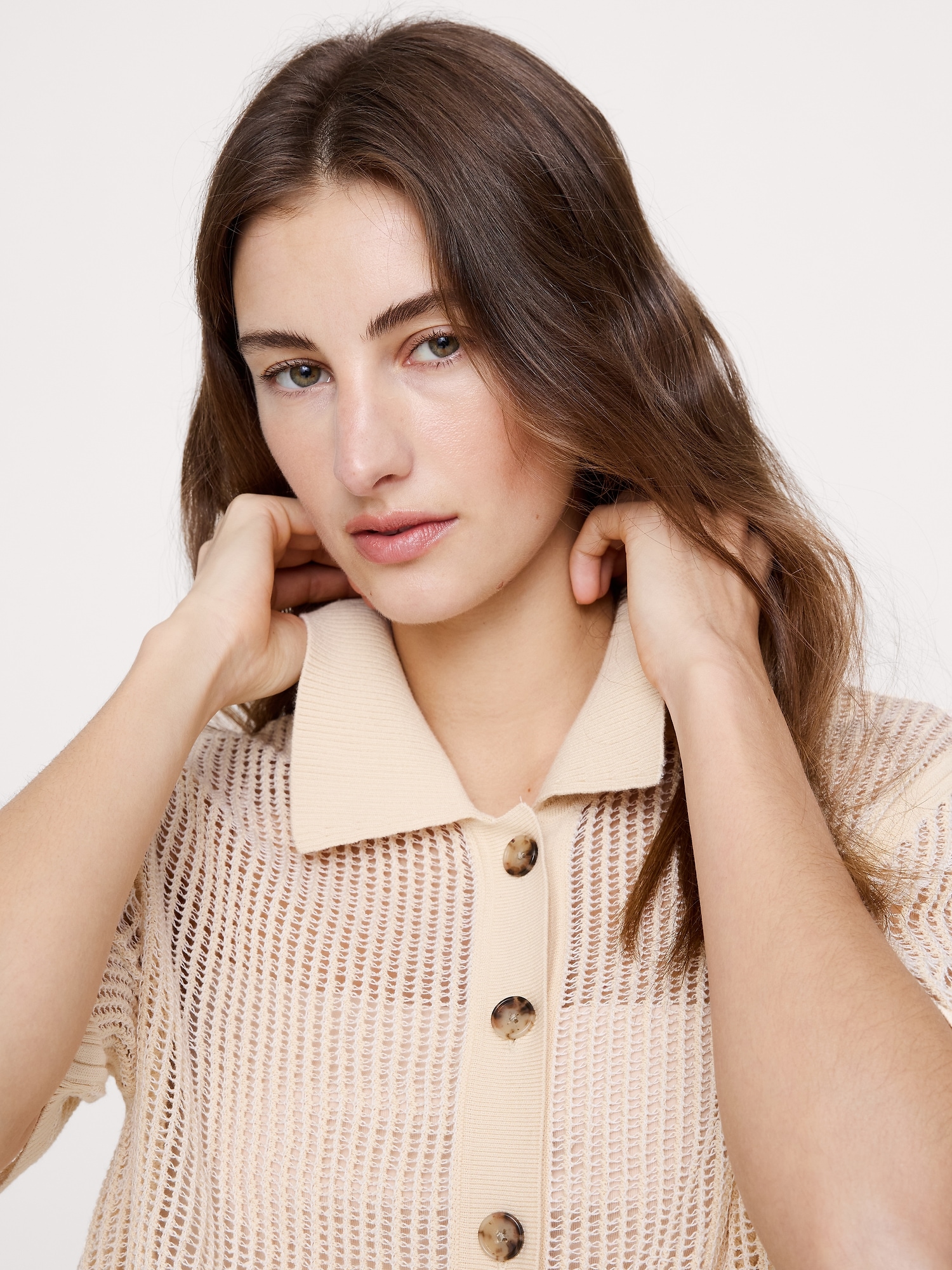 Image number 3 showing, Mesh Polo Cardigan