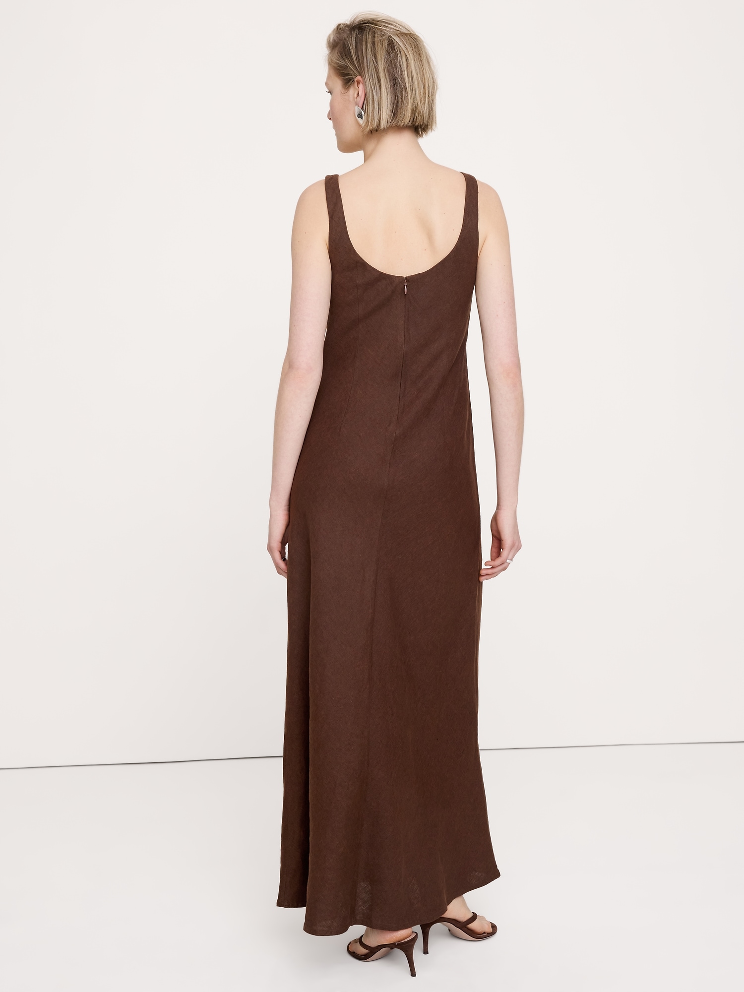 Image number 3 showing, Linen Bias-Cut Maxi Dress
