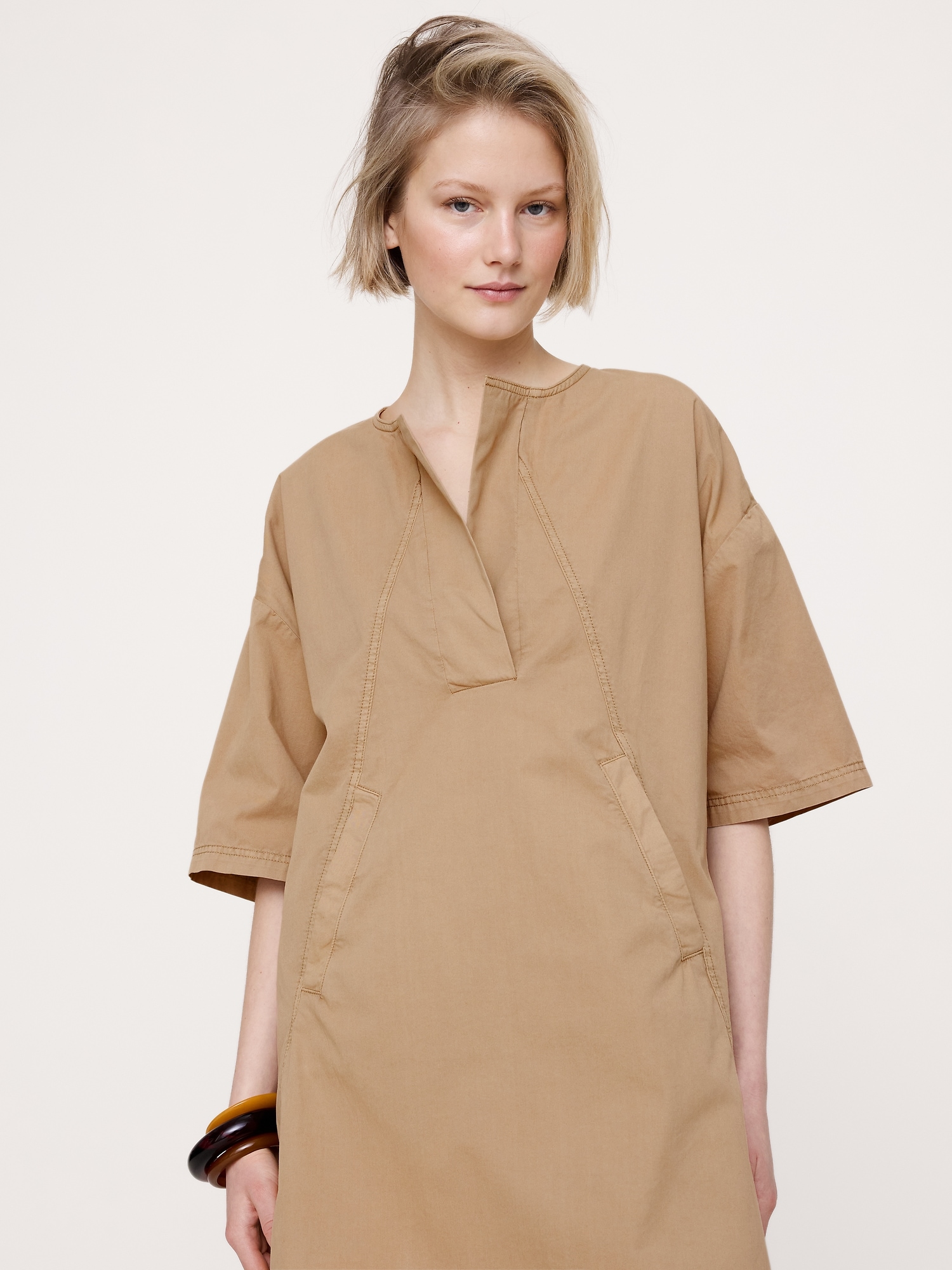 Image number 6 showing, Cotton-Twill Pocket Mini Dress