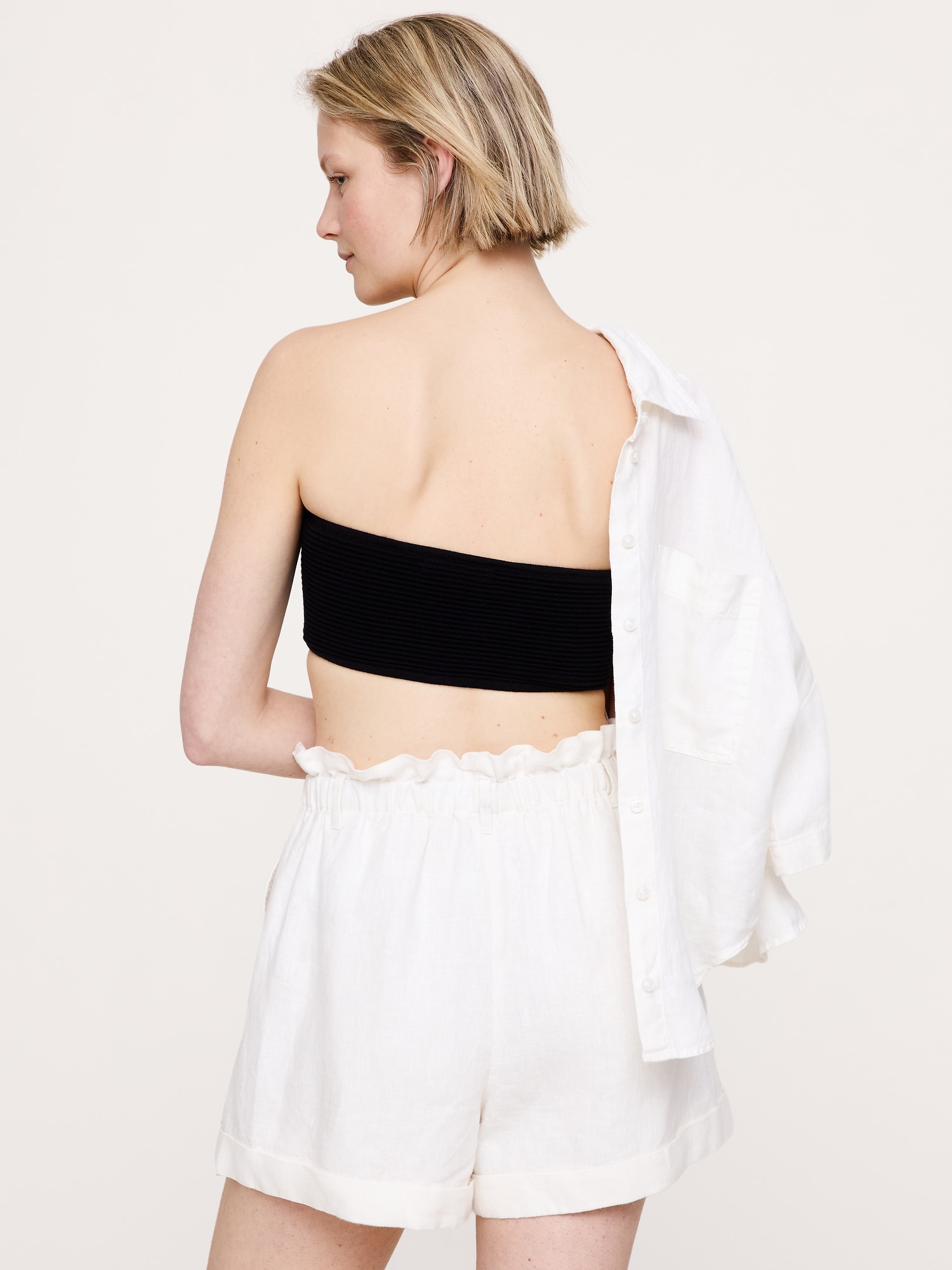 Image number 2 showing, 3.5" Paperbag-Waist Pull-On Linen Short