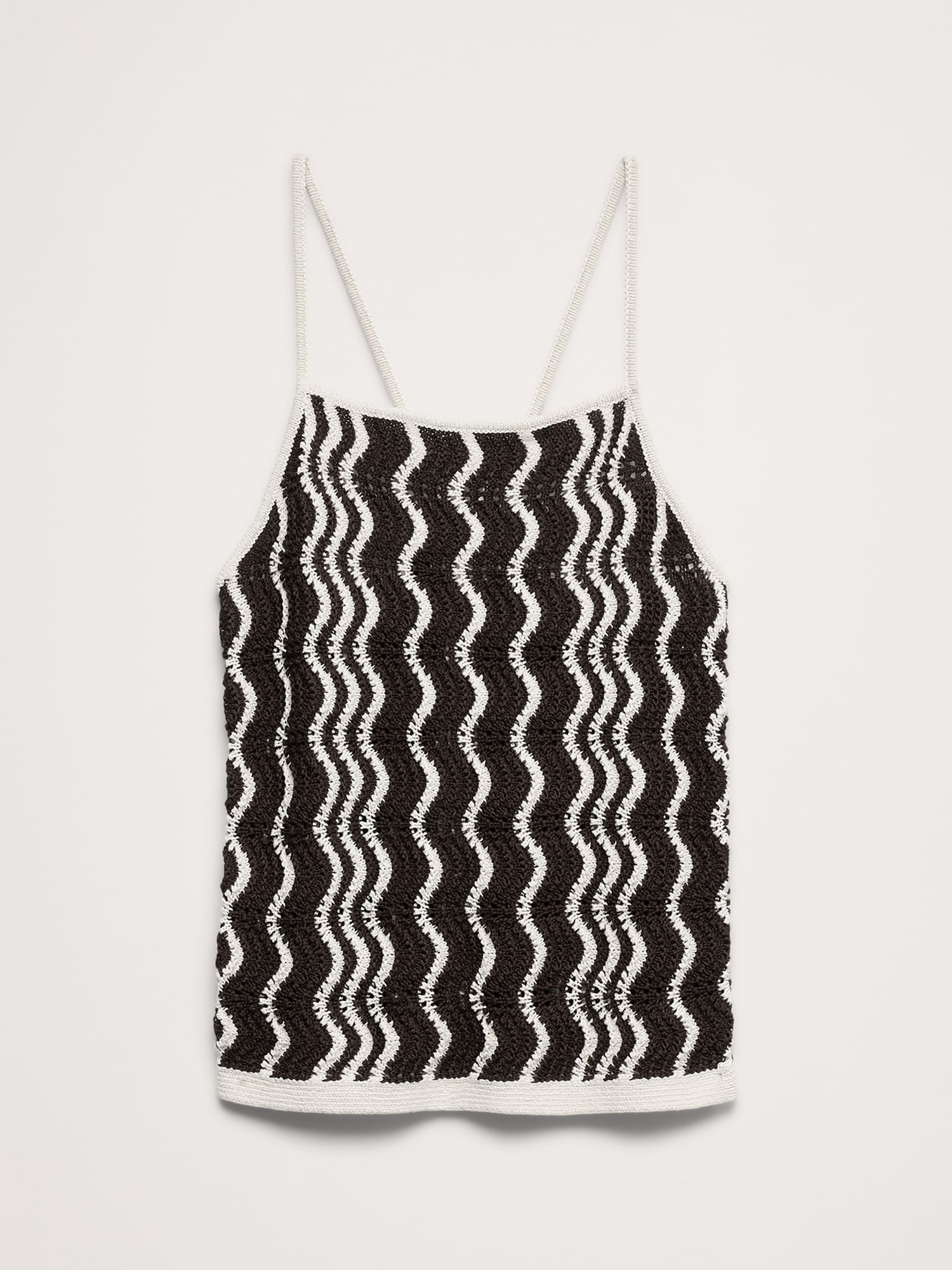 Image number 4 showing, Cotton Scallop Stripe Tie-Back Tank