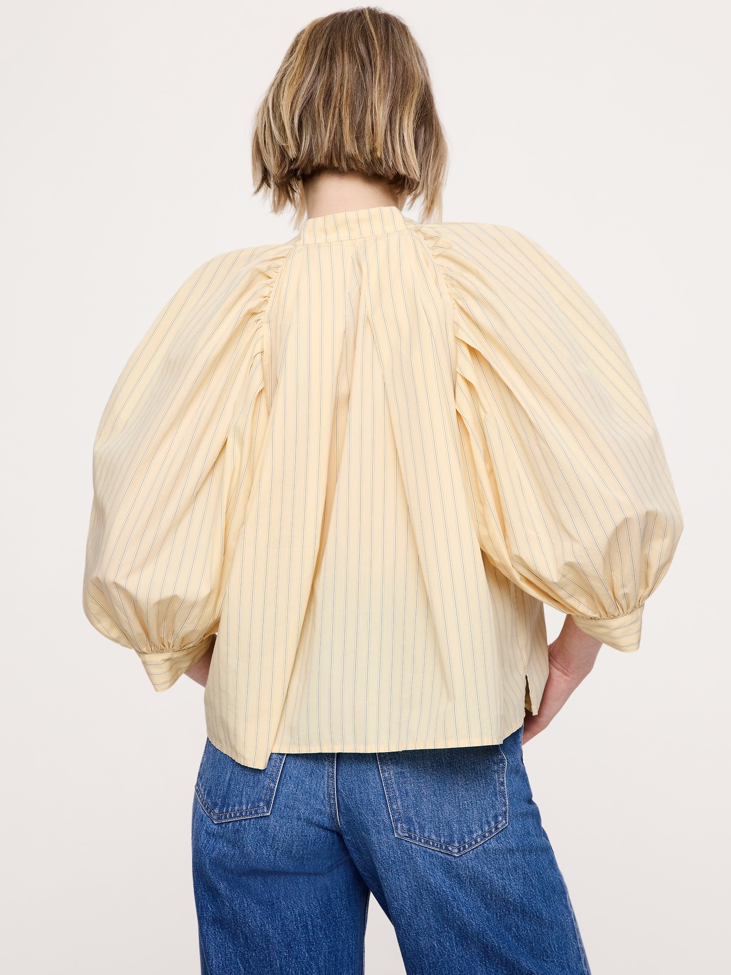 Image number 2 showing, Cotton Poplin Split-Neck Top