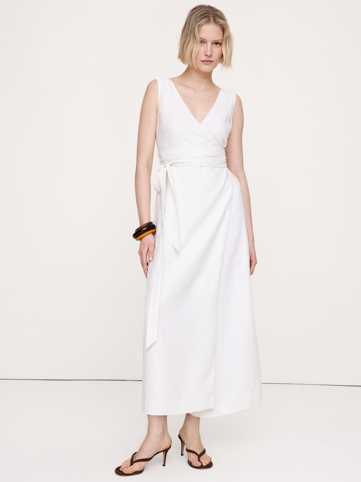 Image number 1 showing, Linen Crossback Maxi Dress