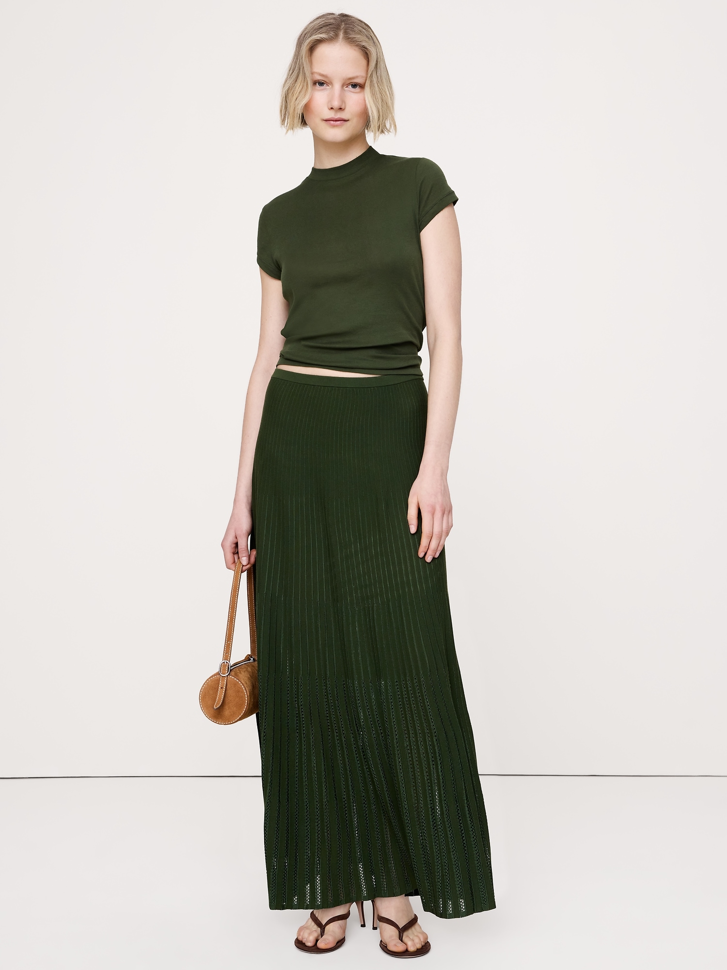 Image number 1 showing, Sculpted Eyelet Maxi Skirt