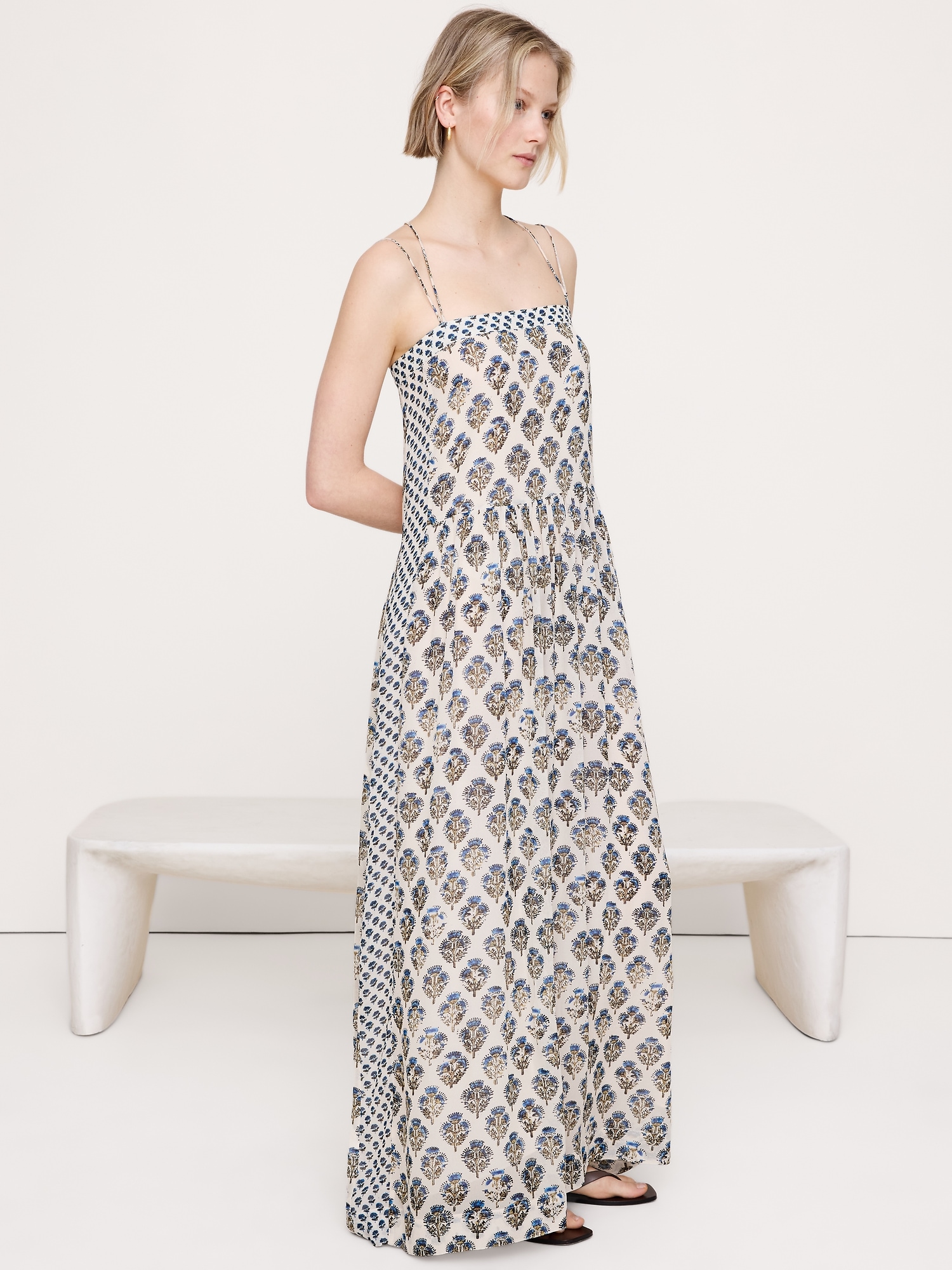 Image number 1 showing, Georgette Strappy Maxi Dress
