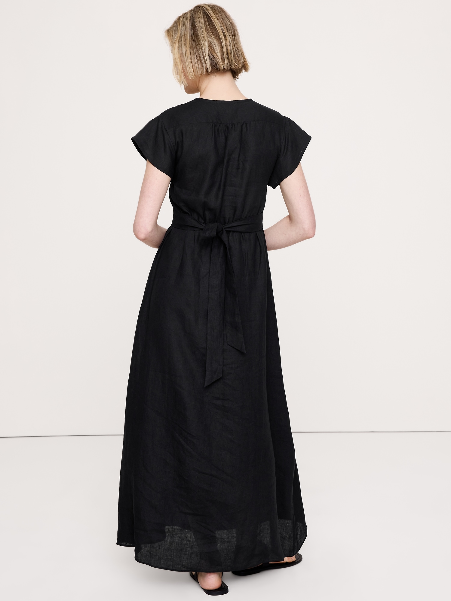 Image number 3 showing, Linen Side-Tie Maxi Dress