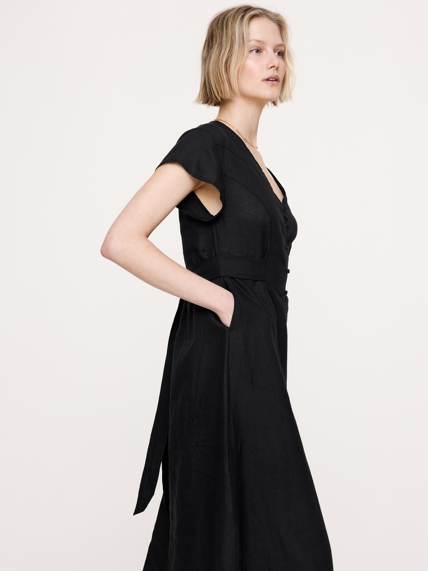Image number 4 showing, Linen Side-Tie Maxi Dress