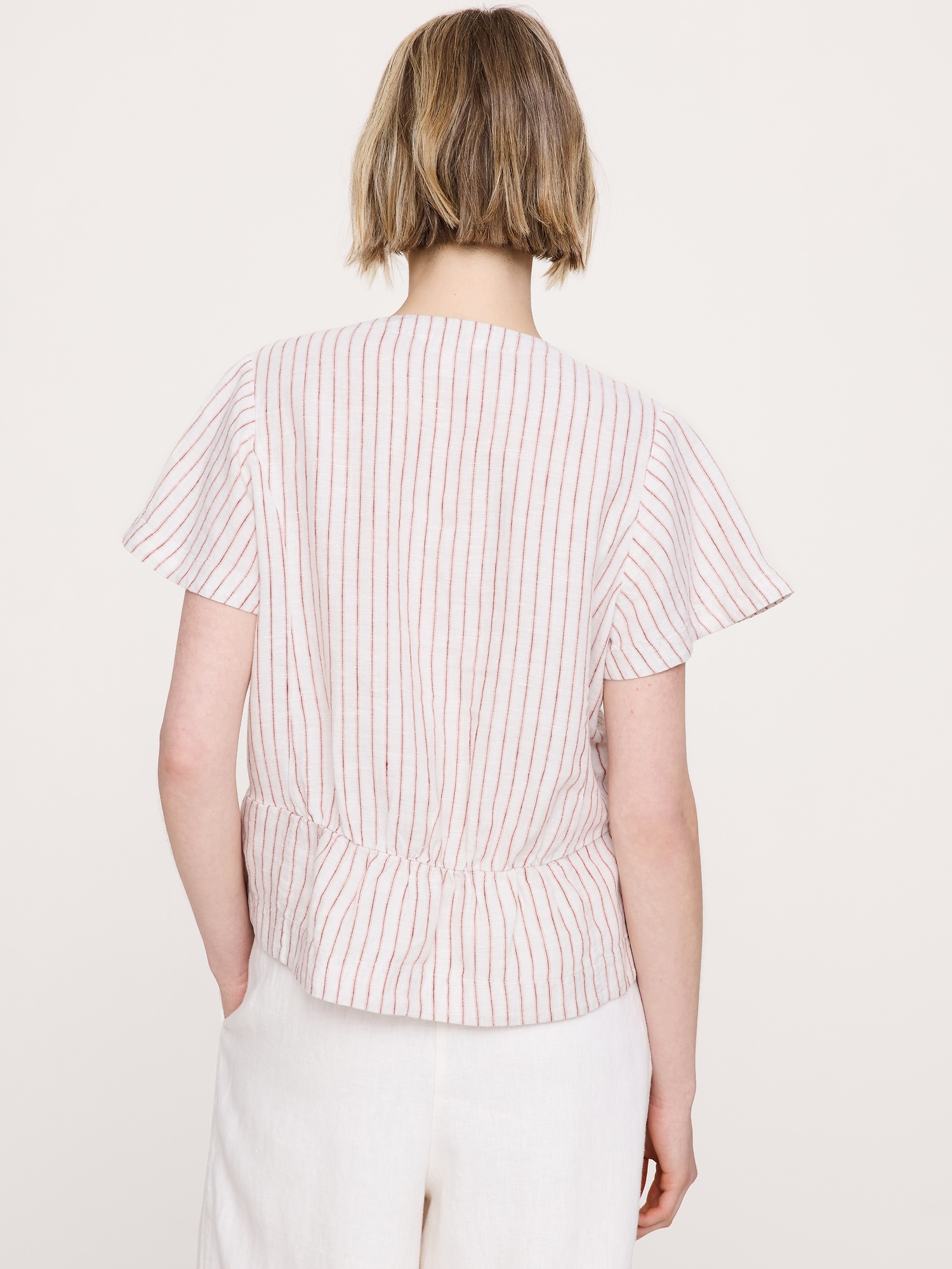 Image number 6 showing, Linen Flutter-Sleeve Top