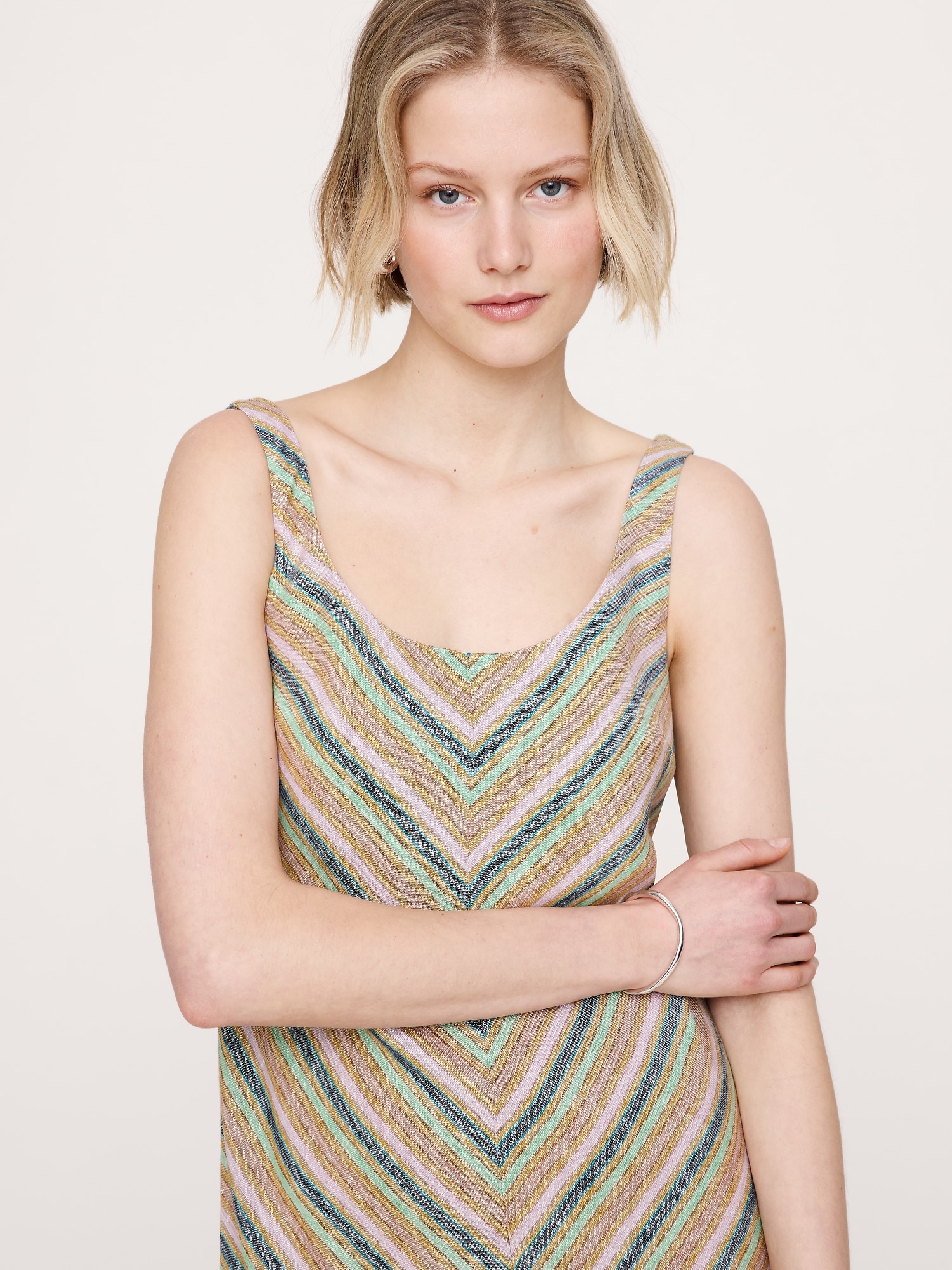 Image number 4 showing, Linen Bias-Cut Maxi Dress