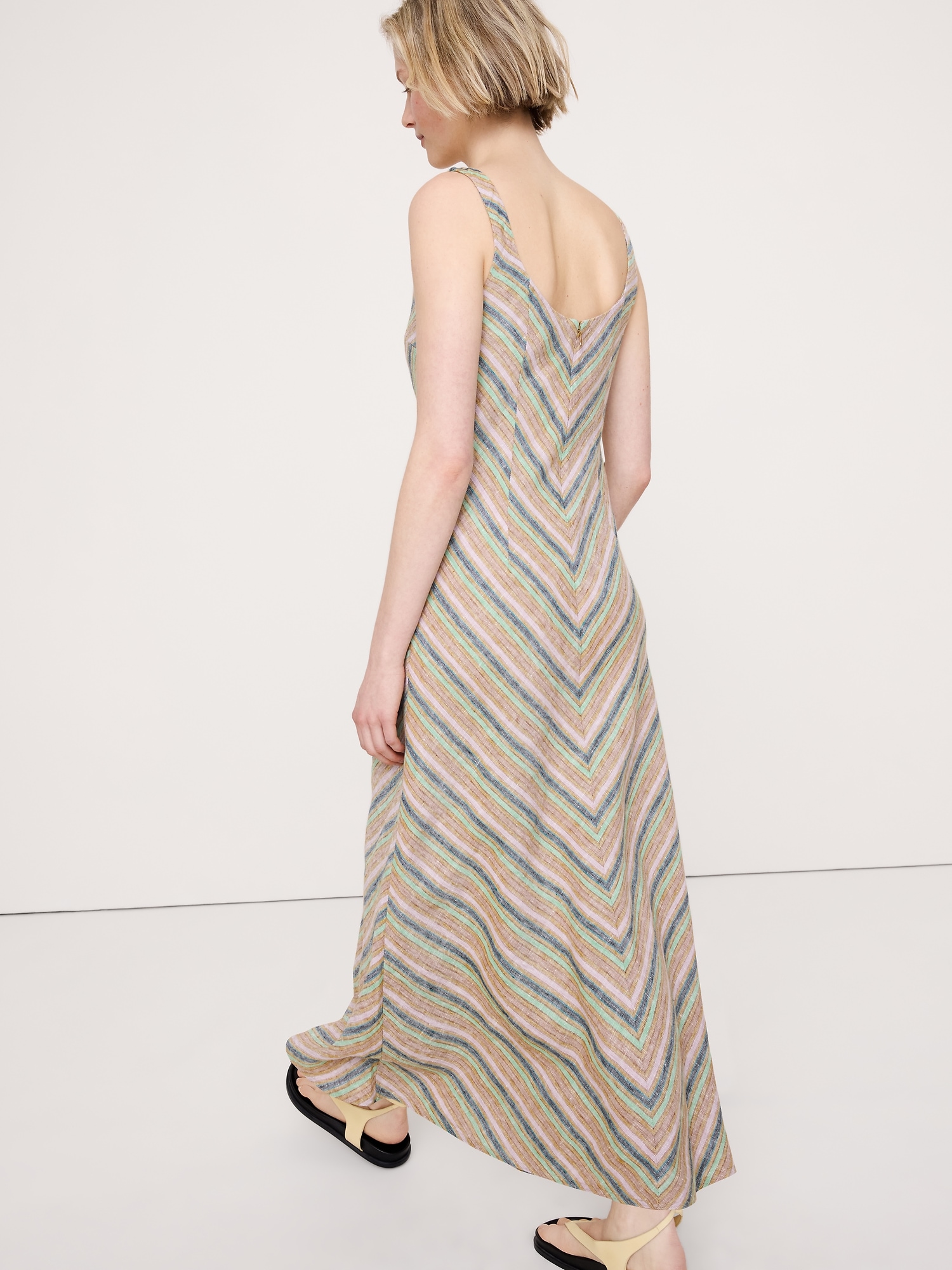 Image number 3 showing, Linen Bias-Cut Maxi Dress
