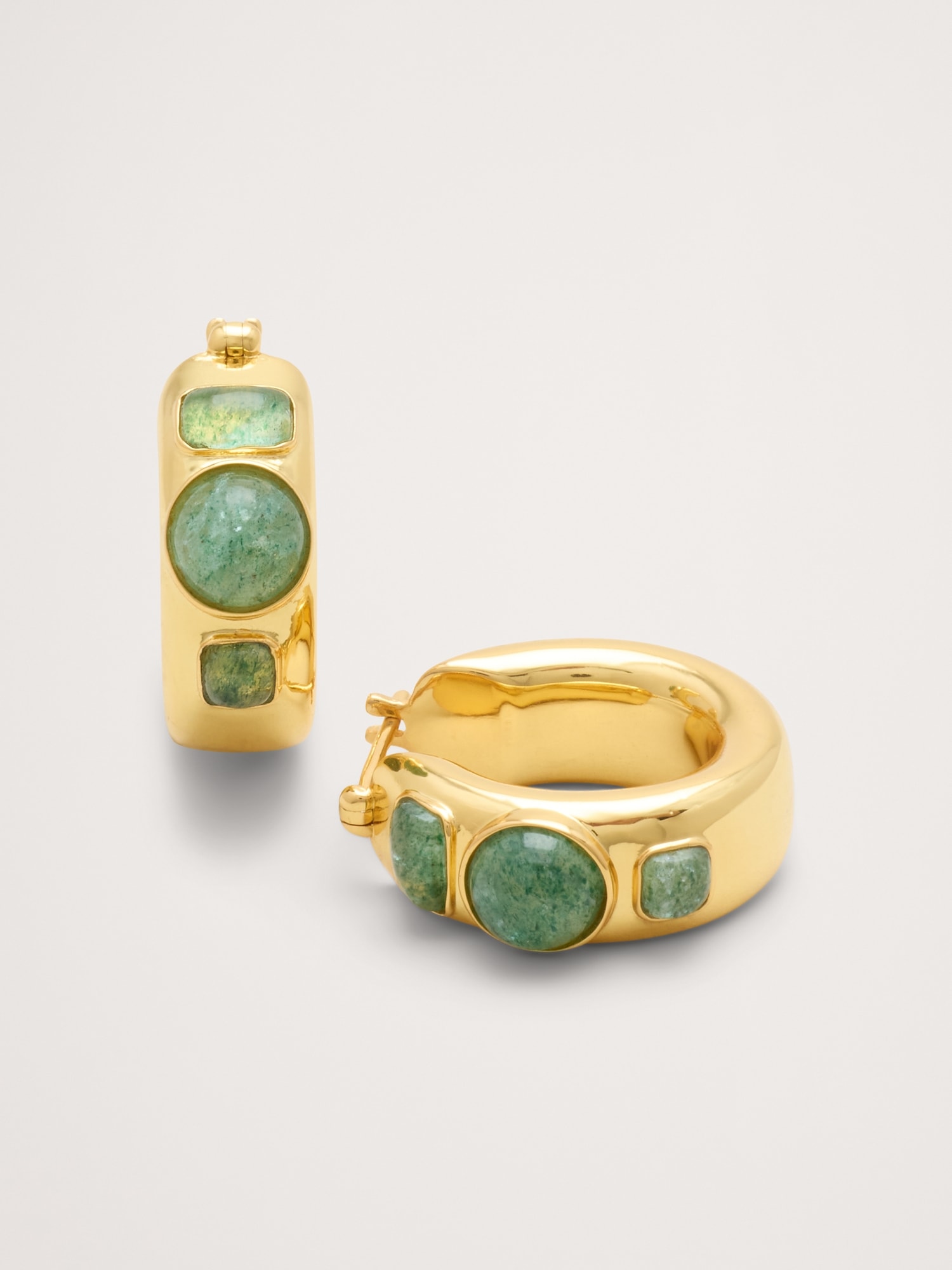 Image number 2 showing, Stone Studded Hoops