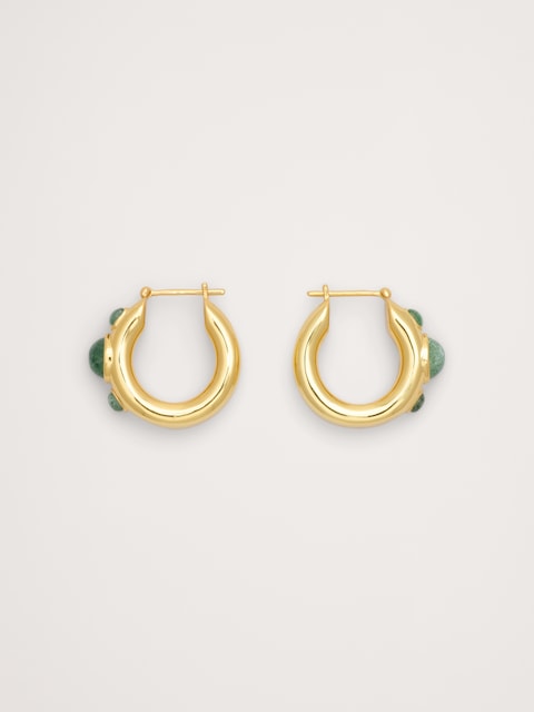 Stone Studded Hoops