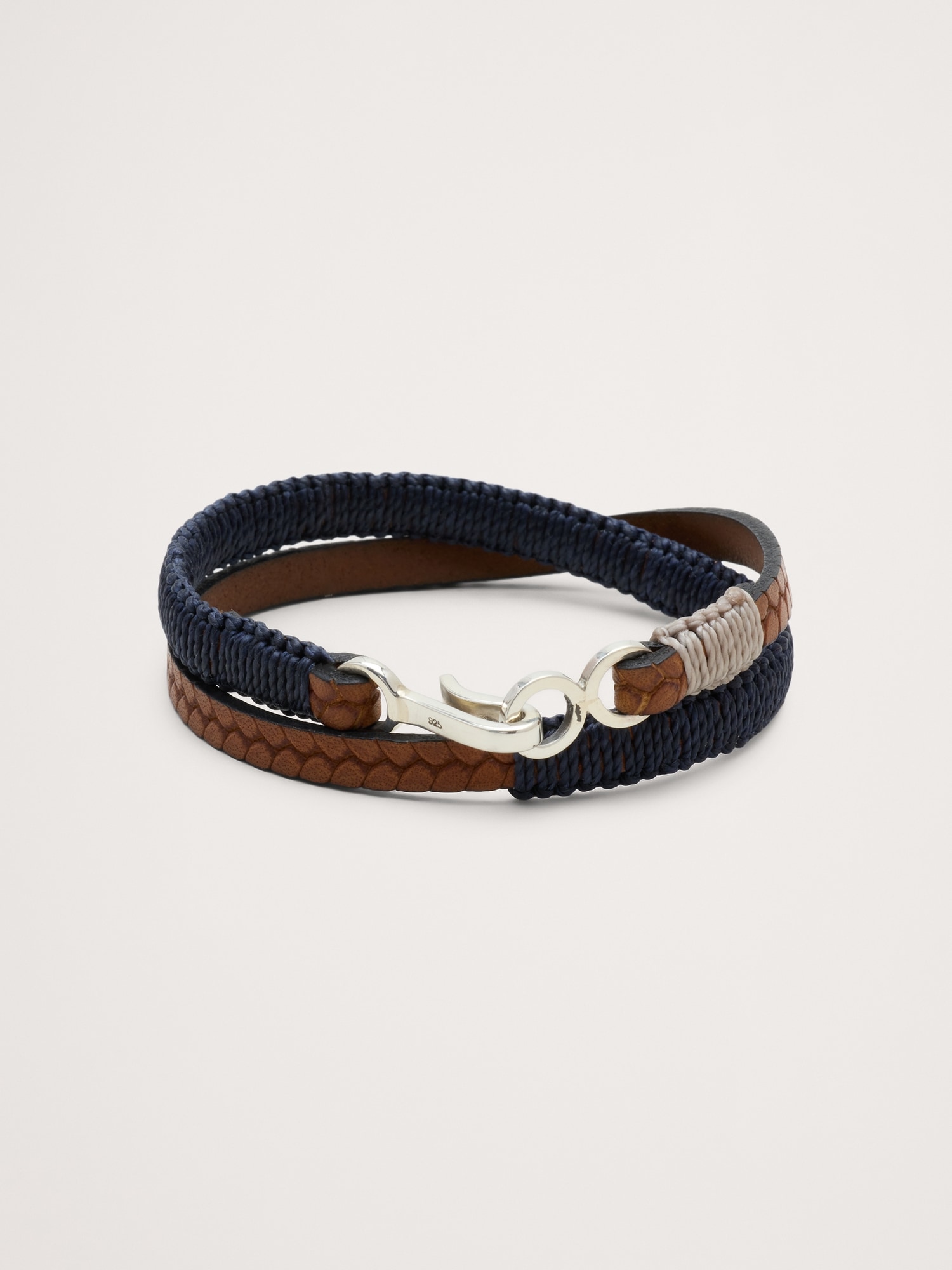 Image number 1 showing, Hand-Knotted Embossed Leather Bracelet By Caputo & Co
