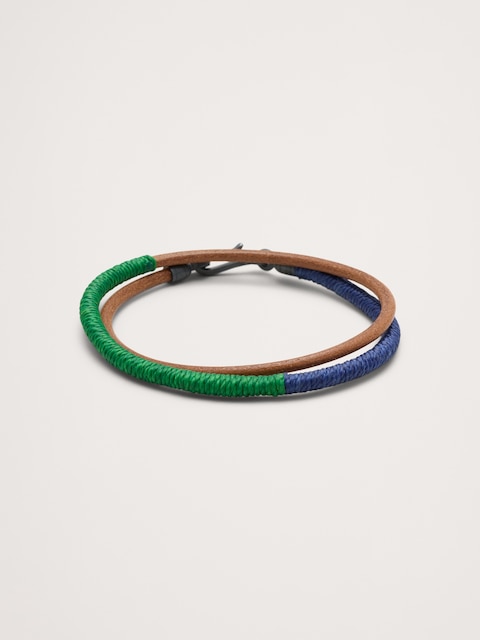 Color-Blocked Leather Double Wrap Bracelet By Caputo & Co
