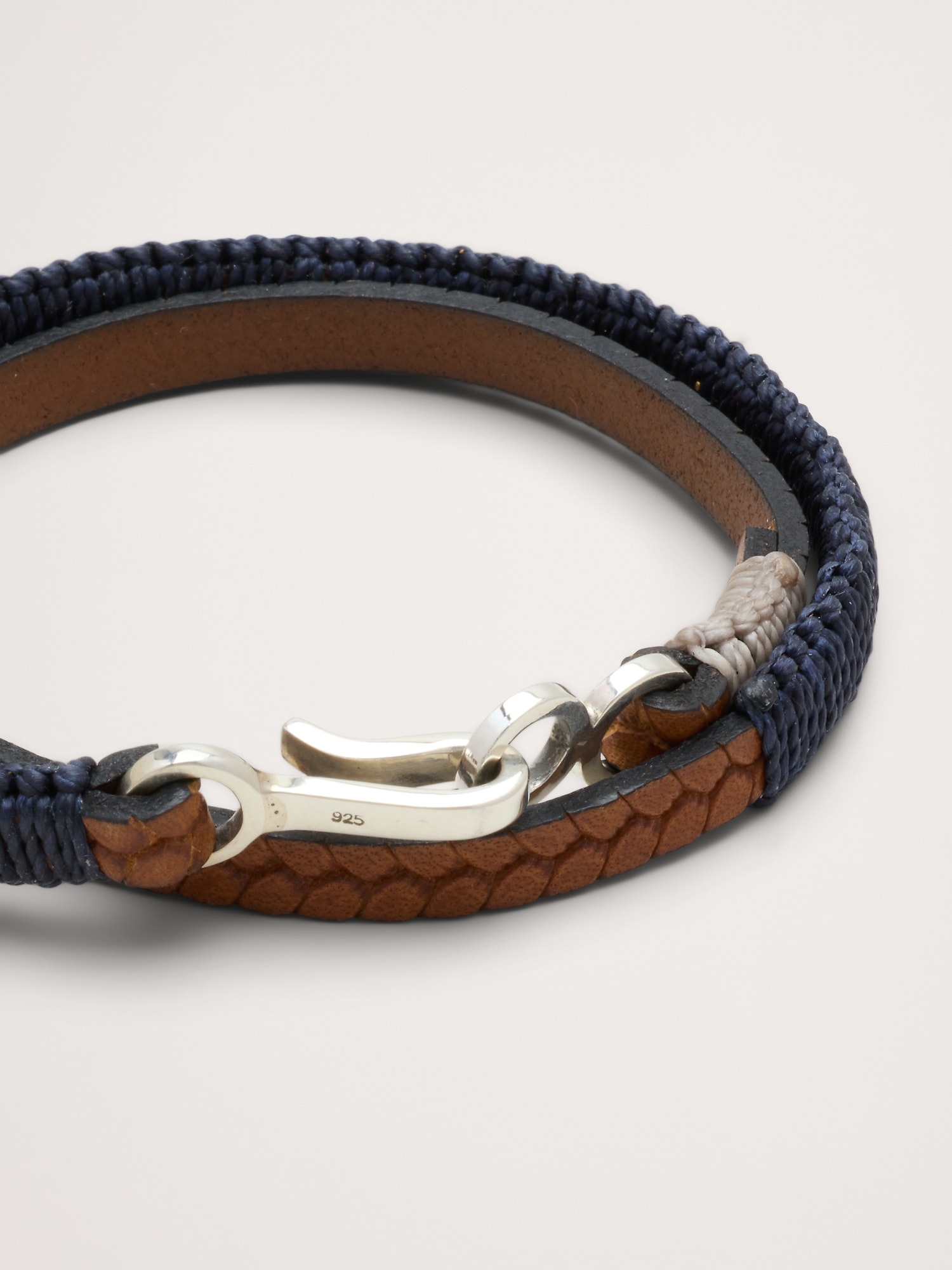Image number 2 showing, Hand-Knotted Embossed Leather Bracelet By Caputo & Co