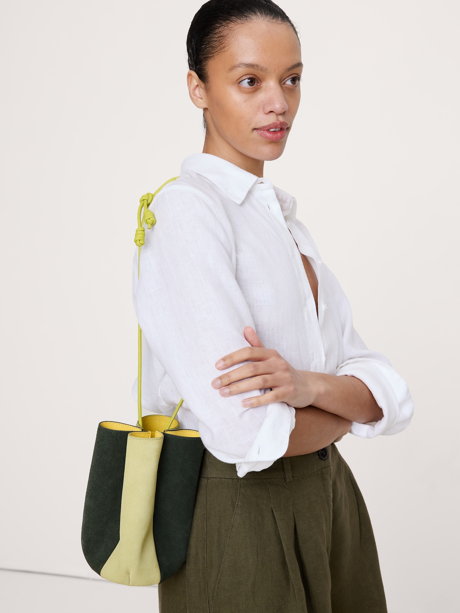 Color-block Suede Tulip Bag from Banana Republic - $170