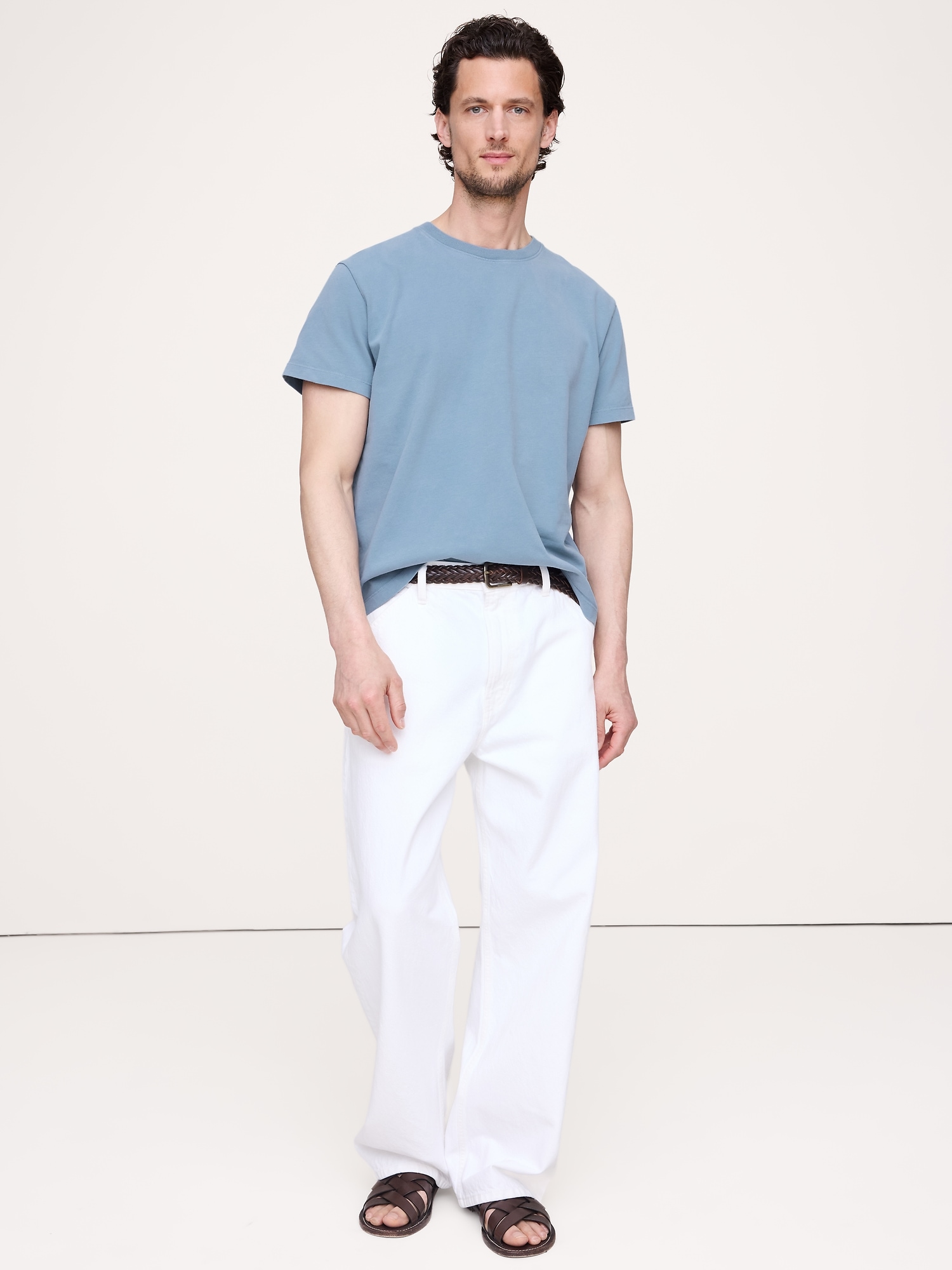 Image number 1 showing, Sueded Cotton Crew-Neck T-Shirt
