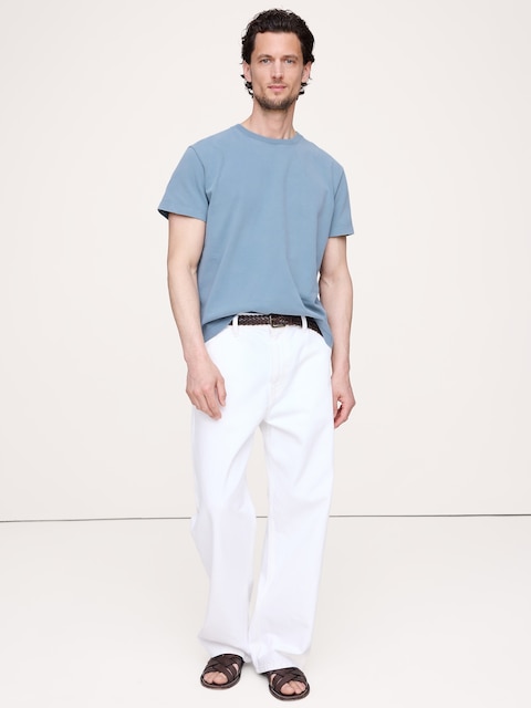Sueded Cotton Crew-Neck T-Shirt