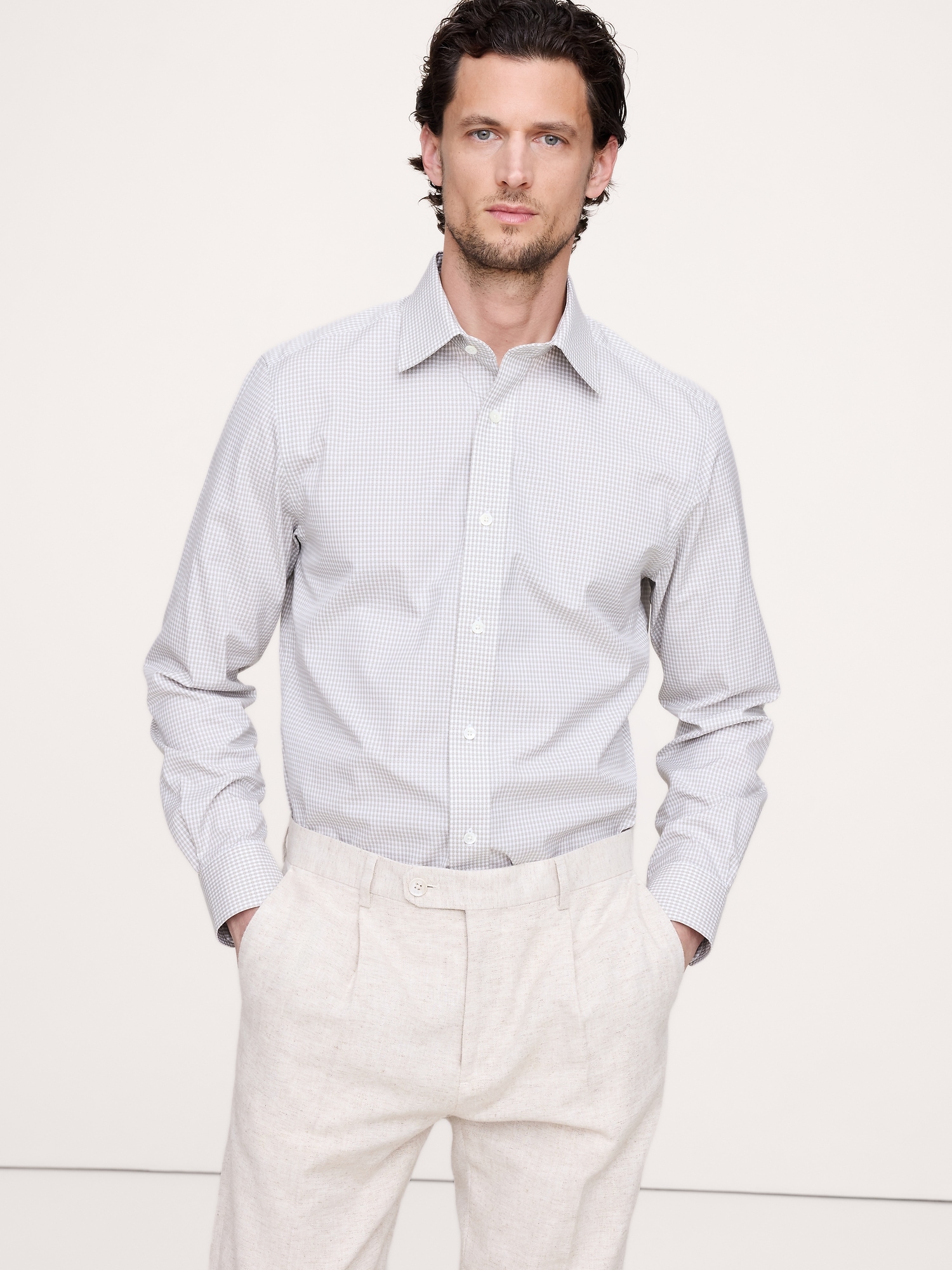 Image number 1 showing, Standard-Fit Wrinkle-Resistant Dress Shirt