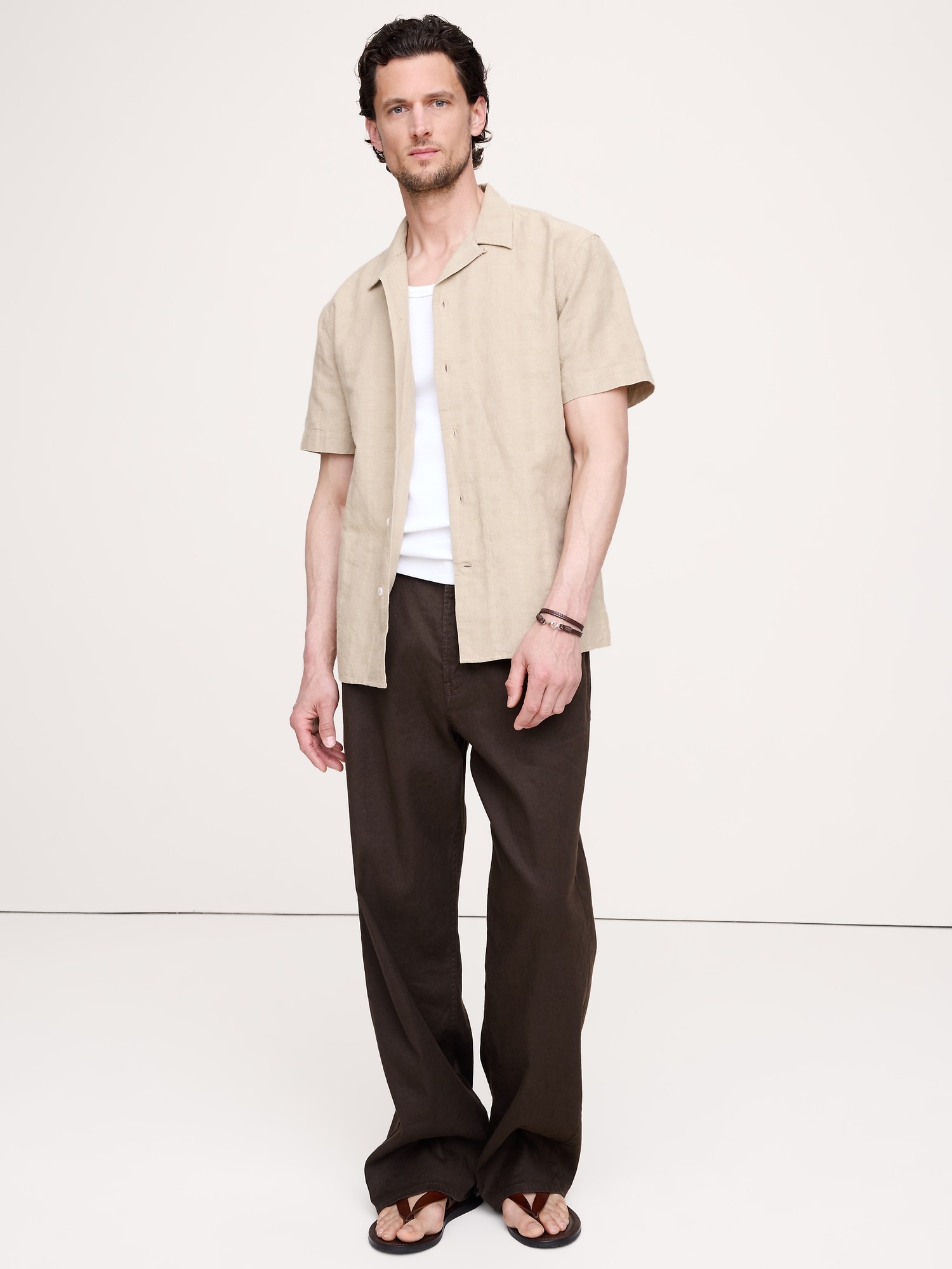 Image number 1 showing, Standard-Fit Linen Resort Shirt