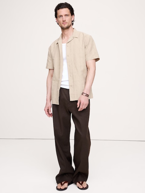 Standard-Fit Cotton-Linen Resort Shirt
