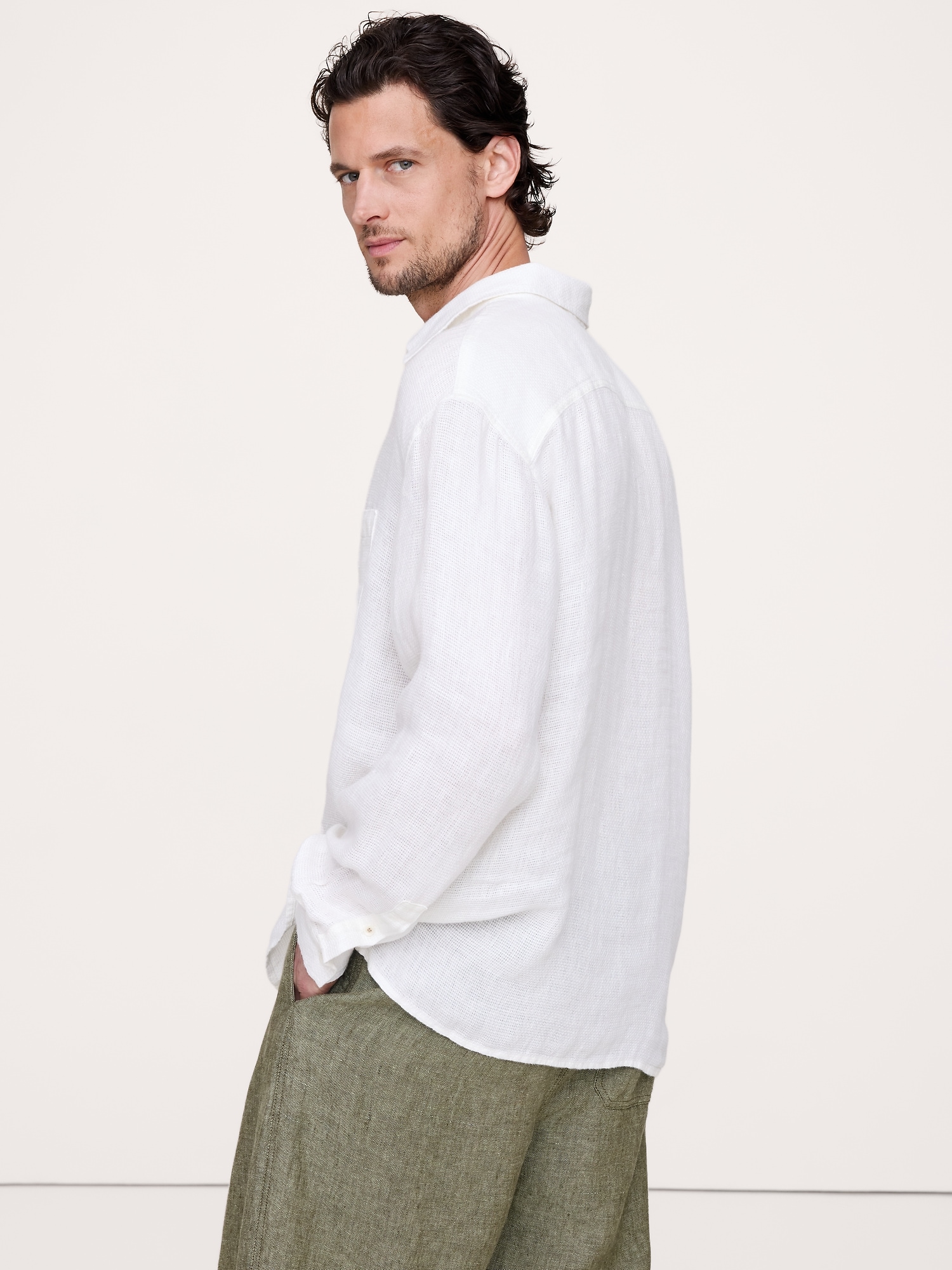 Image number 2 showing, Relaxed-Fit Linen Popover Shirt