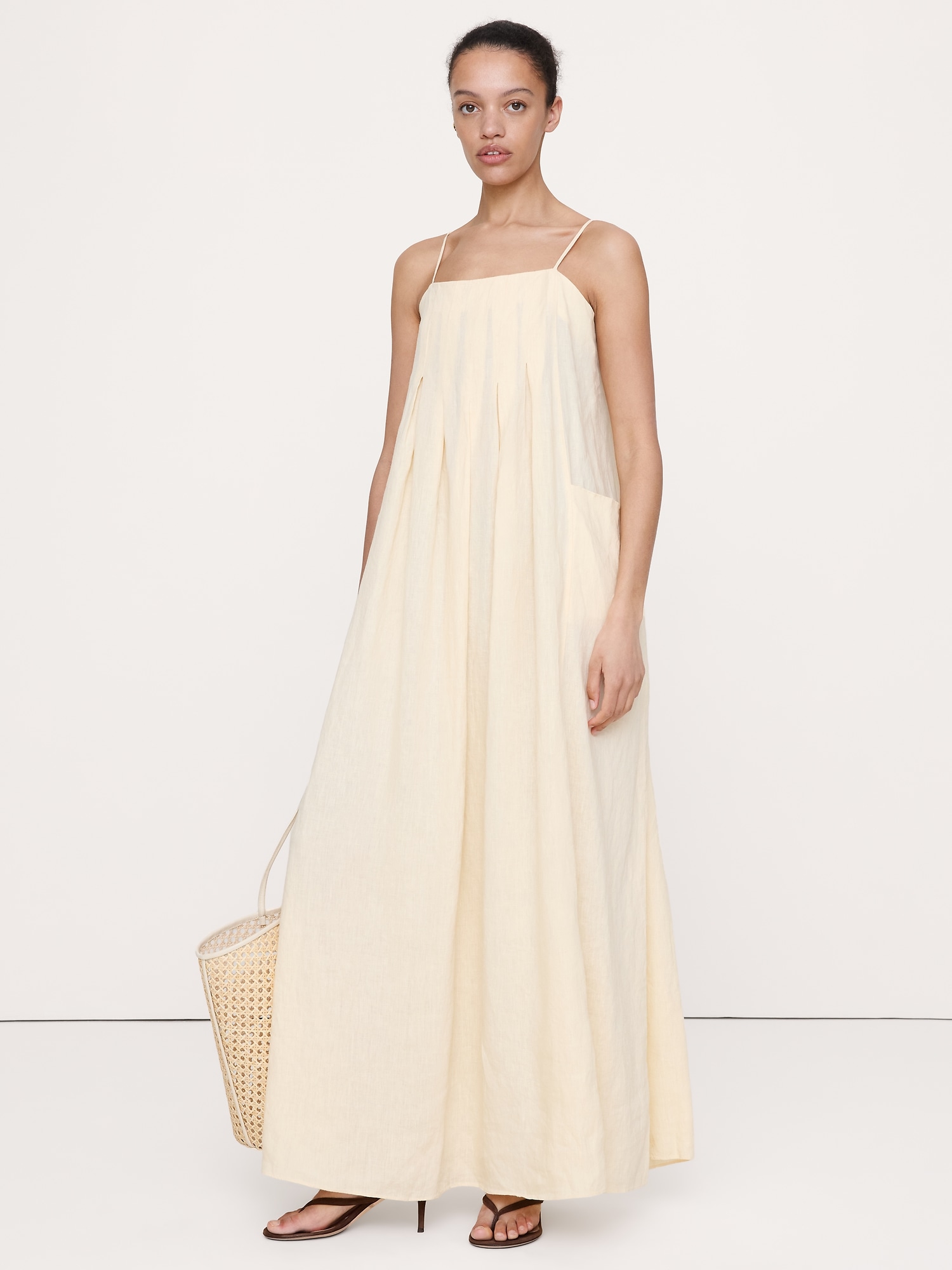 Image number 1 showing, Linen Trapeze Dress