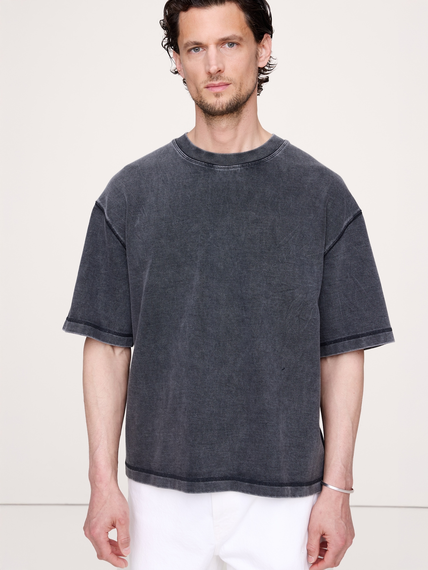 Image number 1 showing, Sueded Cotton Boxy Tee