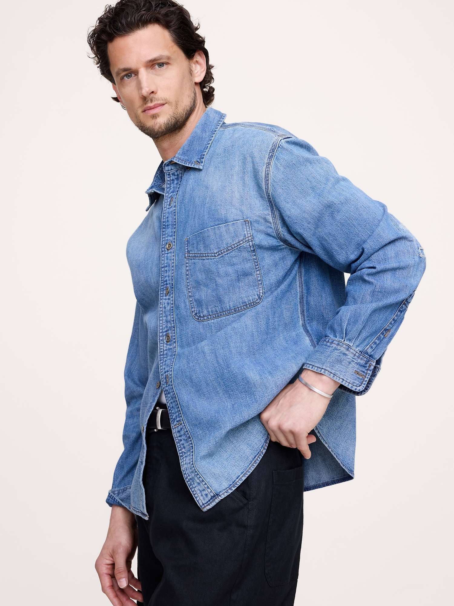 Image number 3 showing, Relaxed-Fit Denim Shirt