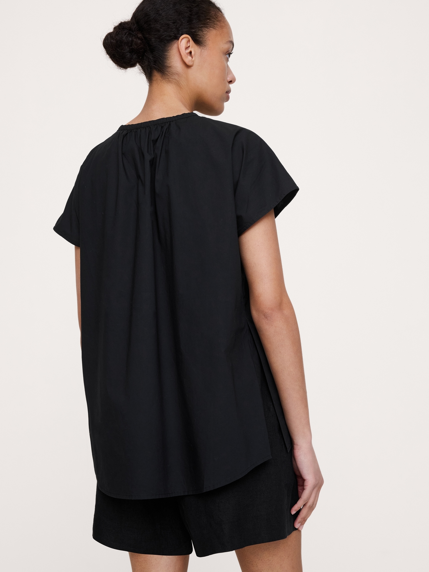 Image number 5 showing, Cotton Poplin Split-Neck Tunic