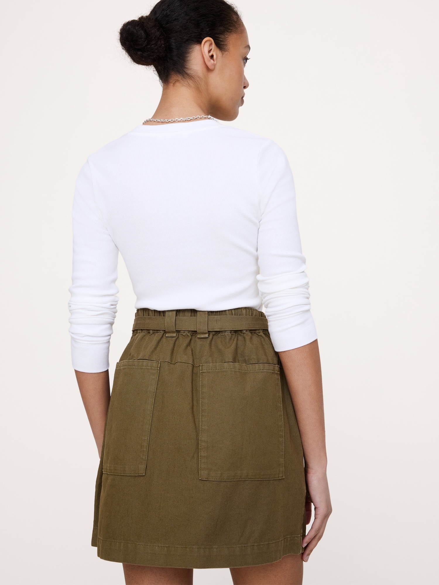 Image number 3 showing, Cotton Utility Mini Skirt