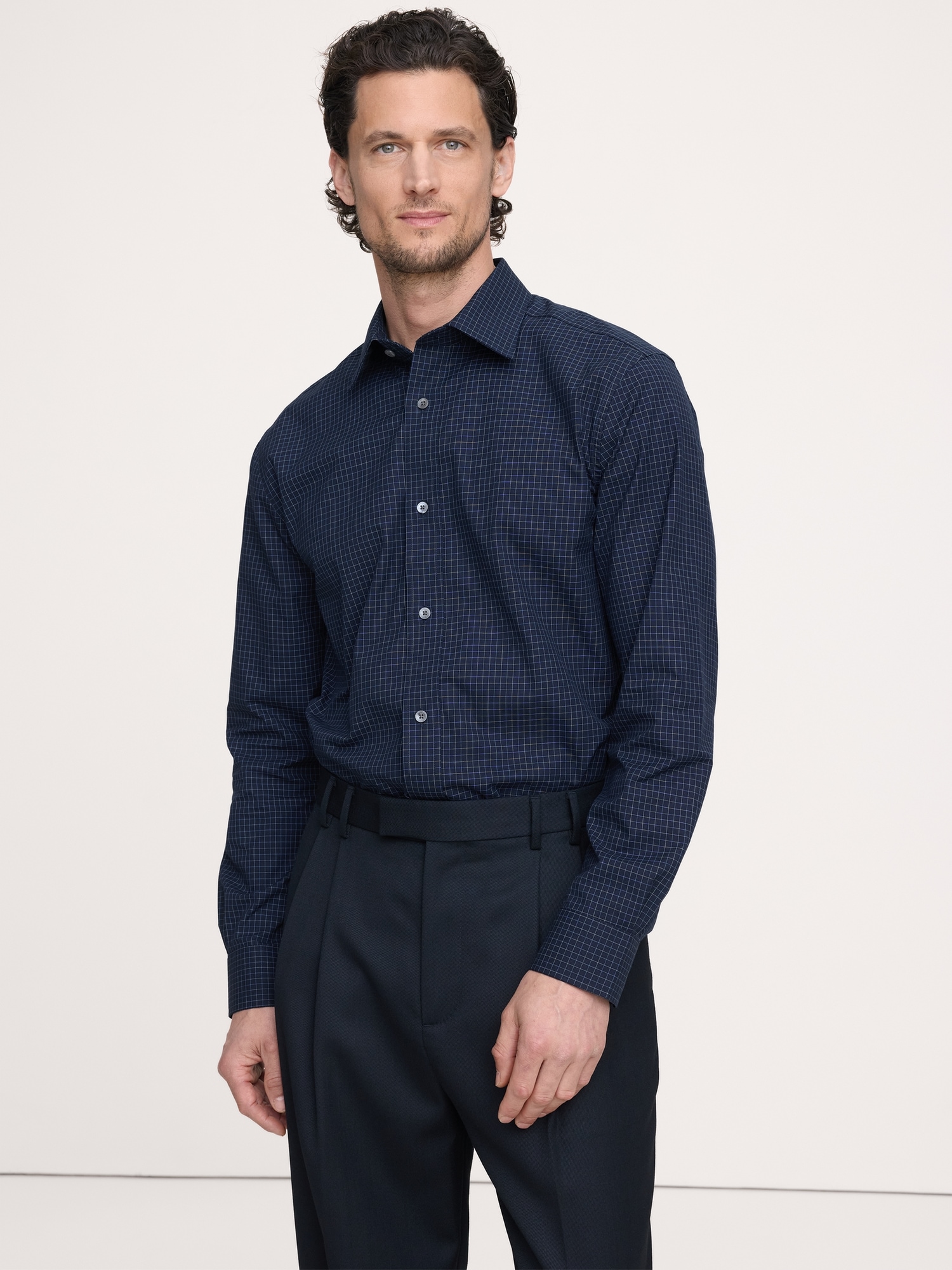 Image number 1 showing, Standard-Fit Wrinkle-Resistant Dress Shirt