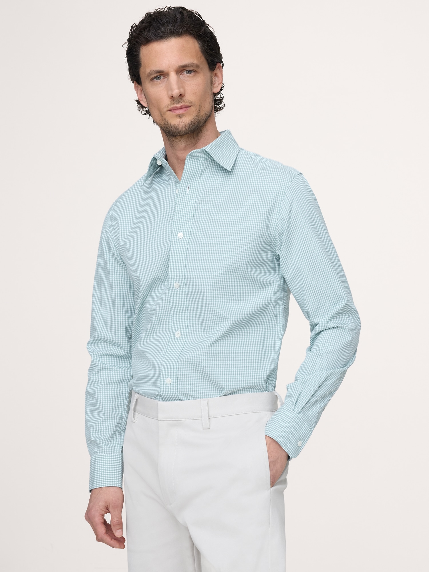 Image number 1 showing, Slim-Fit Wrinkle-Resistant Dress Shirt
