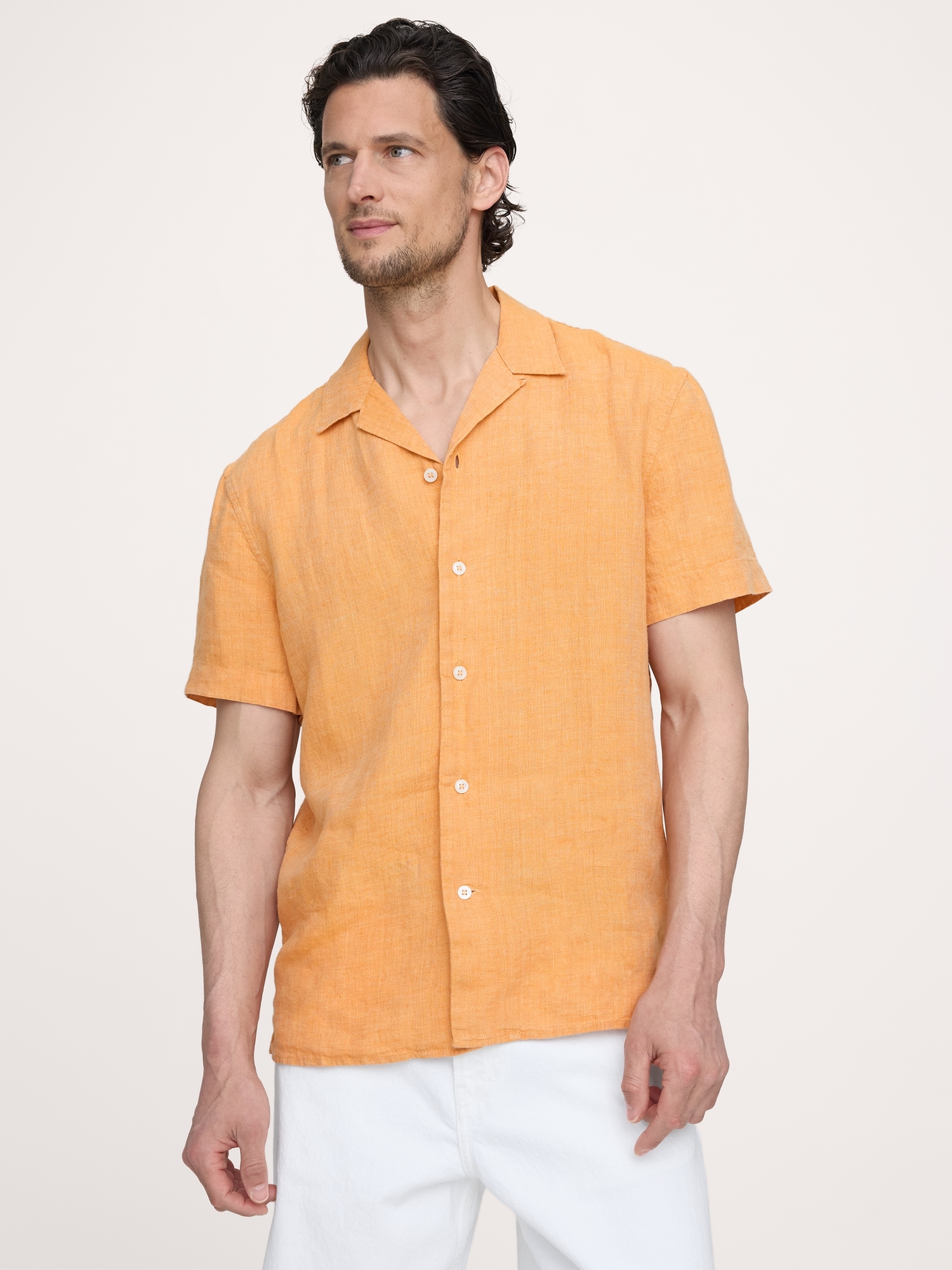 Image number 1 showing, Standard-Fit Linen Resort Shirt