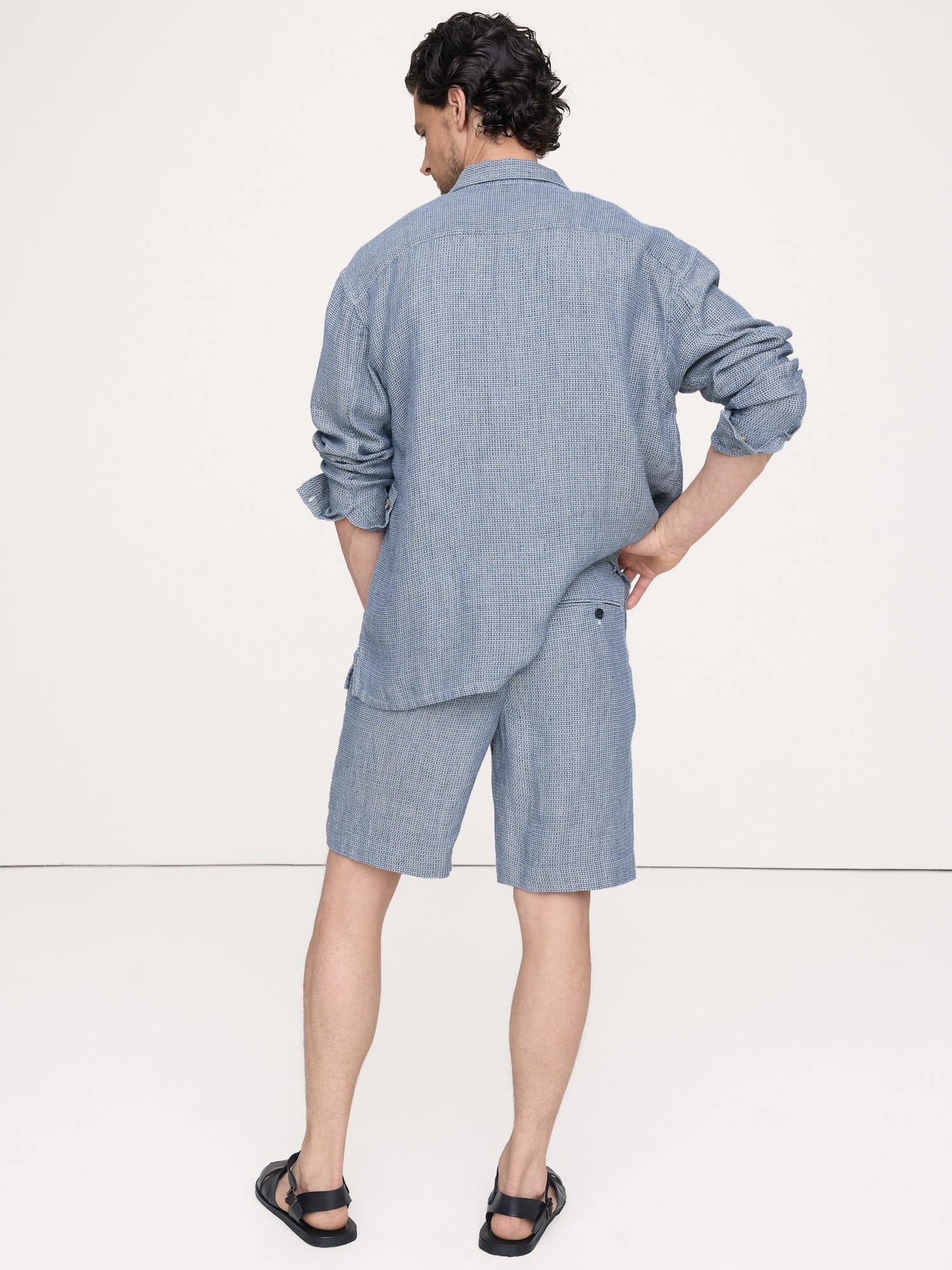 Image number 3 showing, 9" Pleated Linen-Cotton Pull-On Short