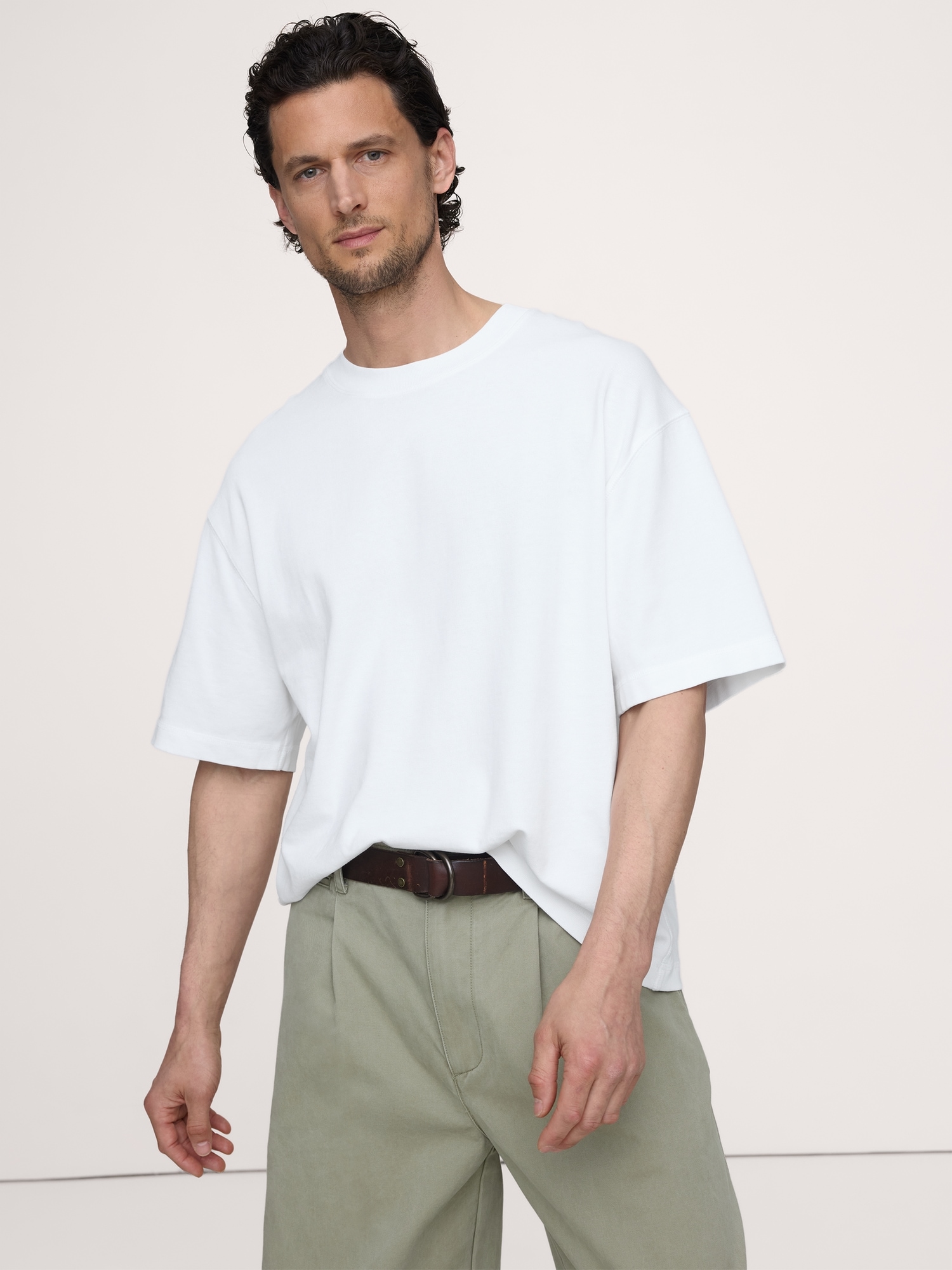 Image number 1 showing, Sueded Cotton Boxy Tee
