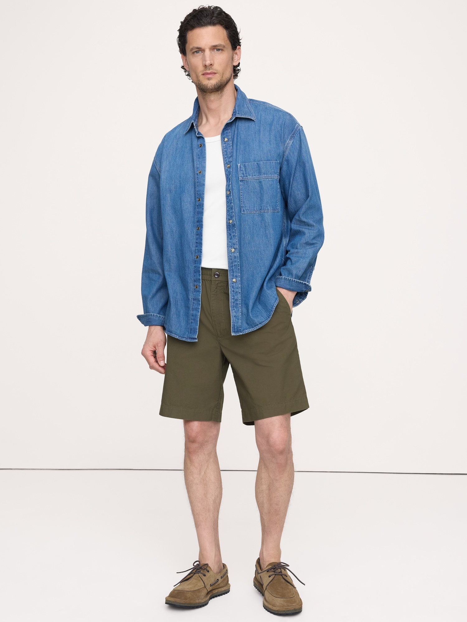 Image number 1 showing, 9" Lightweight Cotton Pull-On Short