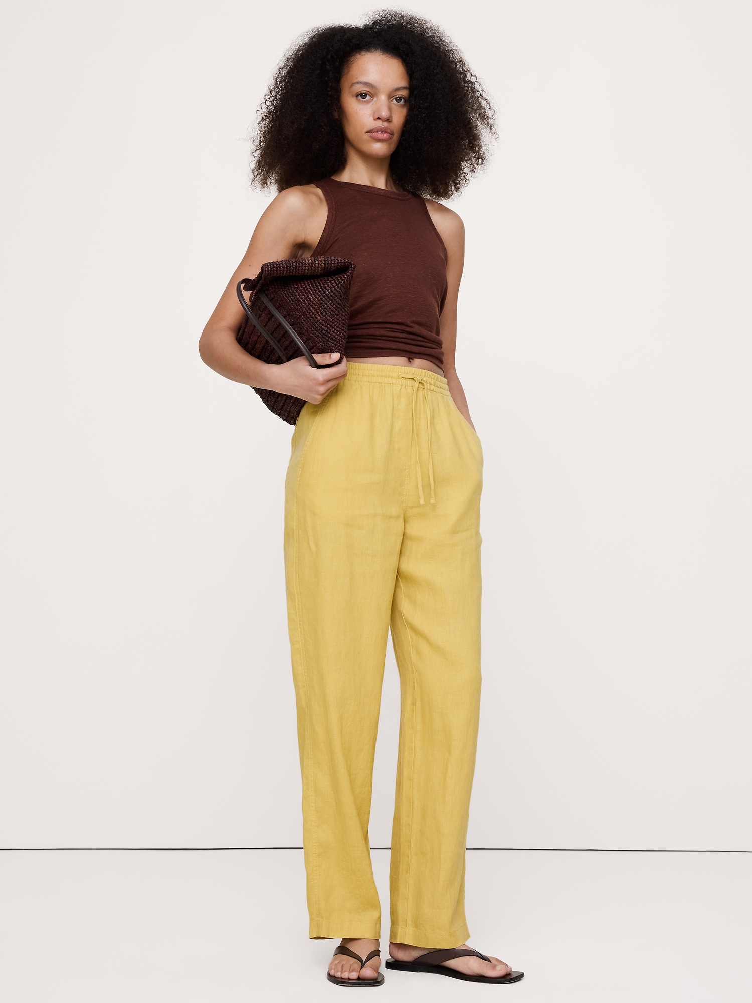 Image number 4 showing, The Getaway Straight-Leg Pull-On Pant in Linen
