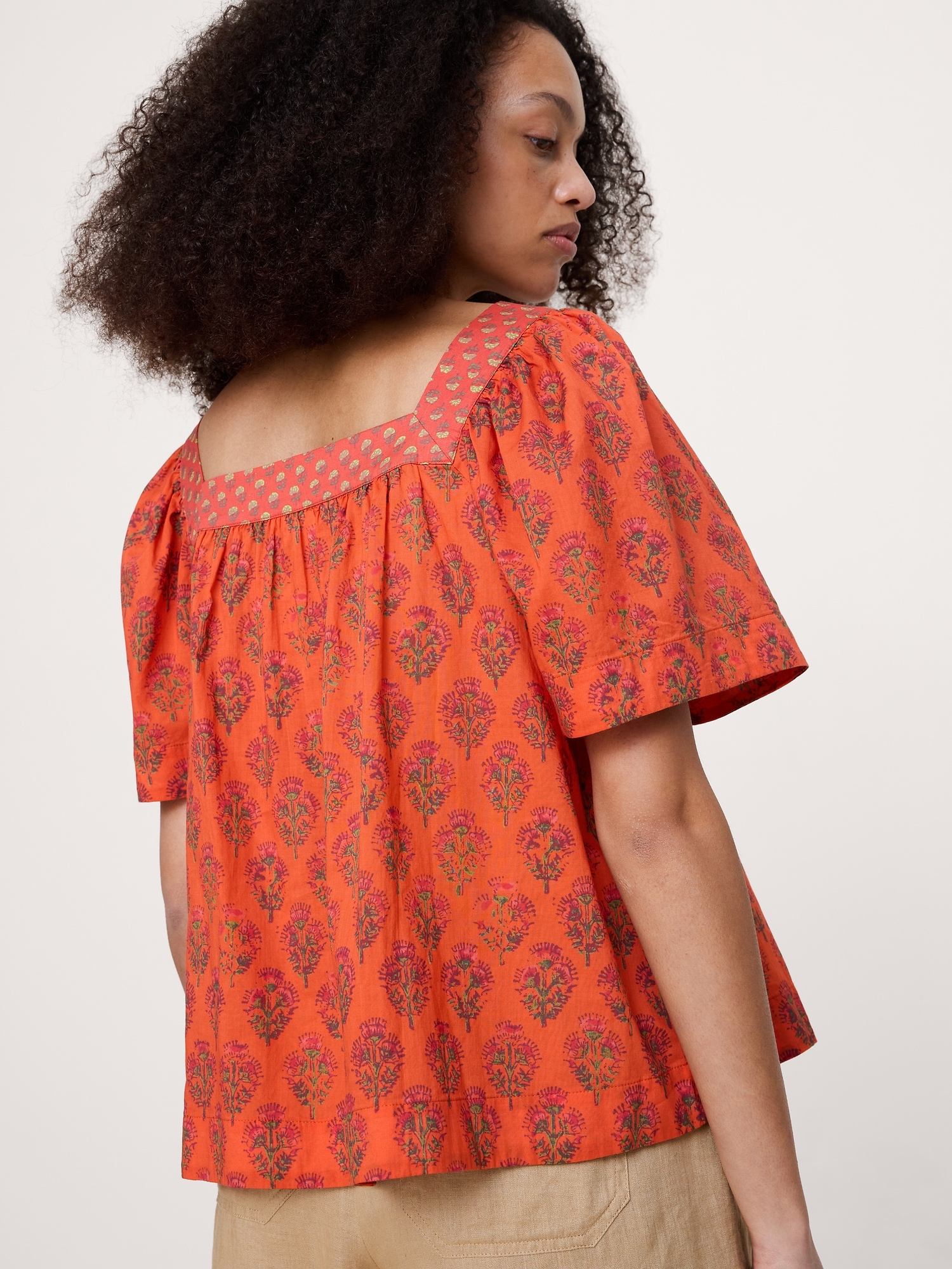 Image number 2 showing, Lightweight Cotton Square-Neck Top